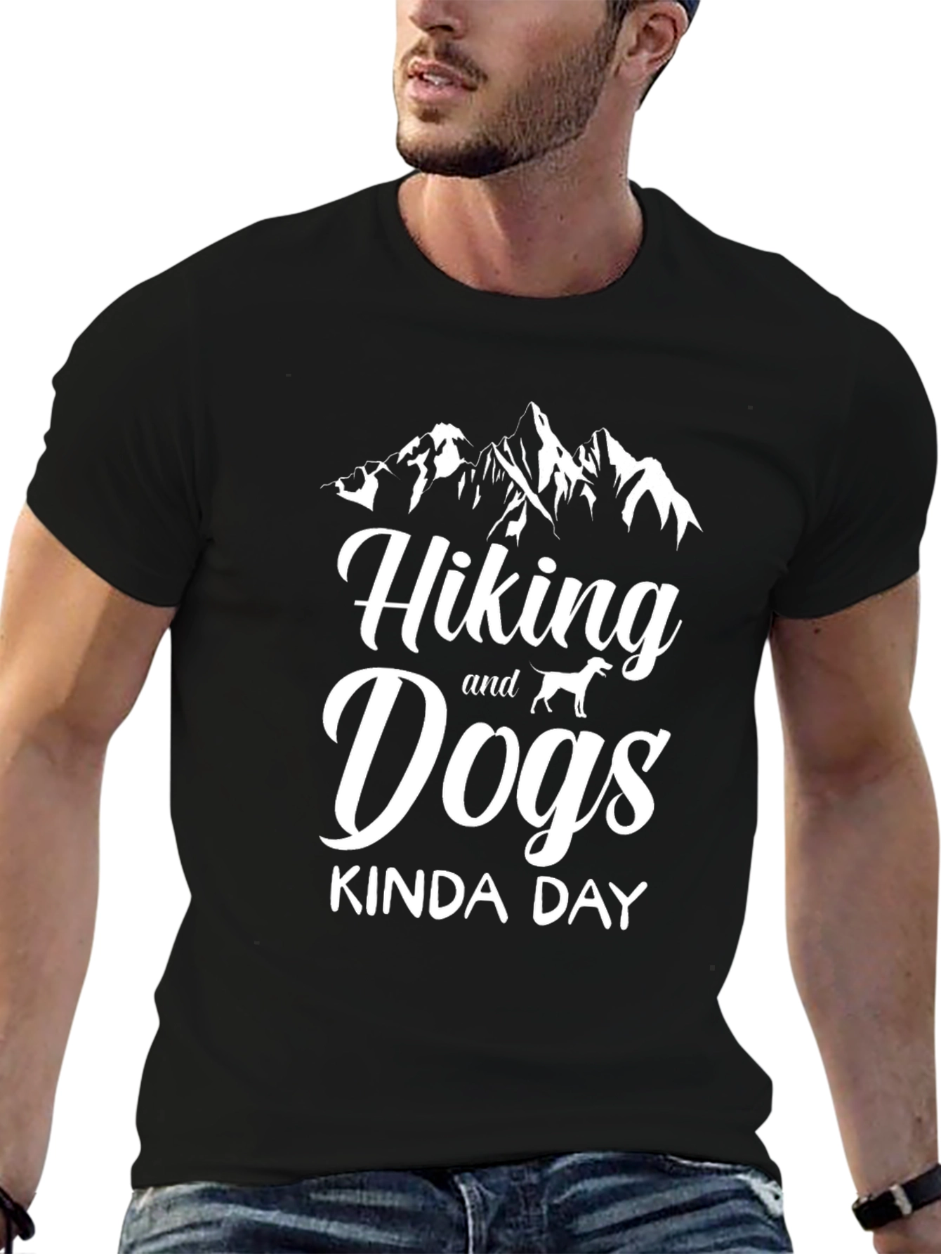 Hiking and Dogs Kinda Day Graphic Tee