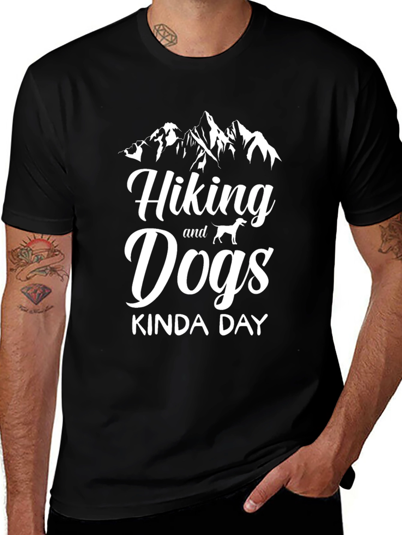 Hiking and Dogs Kinda Day Graphic Tee
