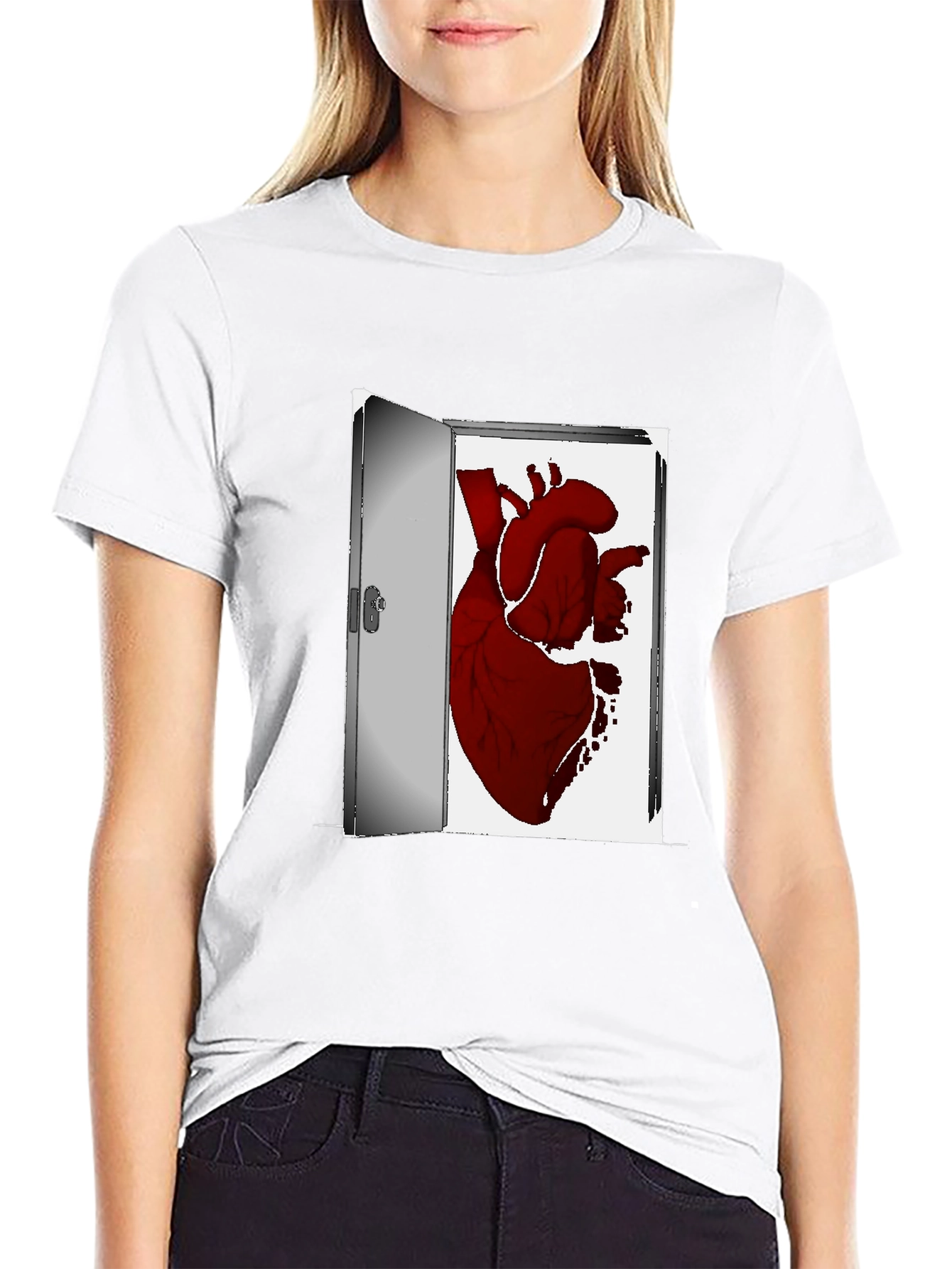 Heart in Doorway Graphic T-Shirt - Unique Design