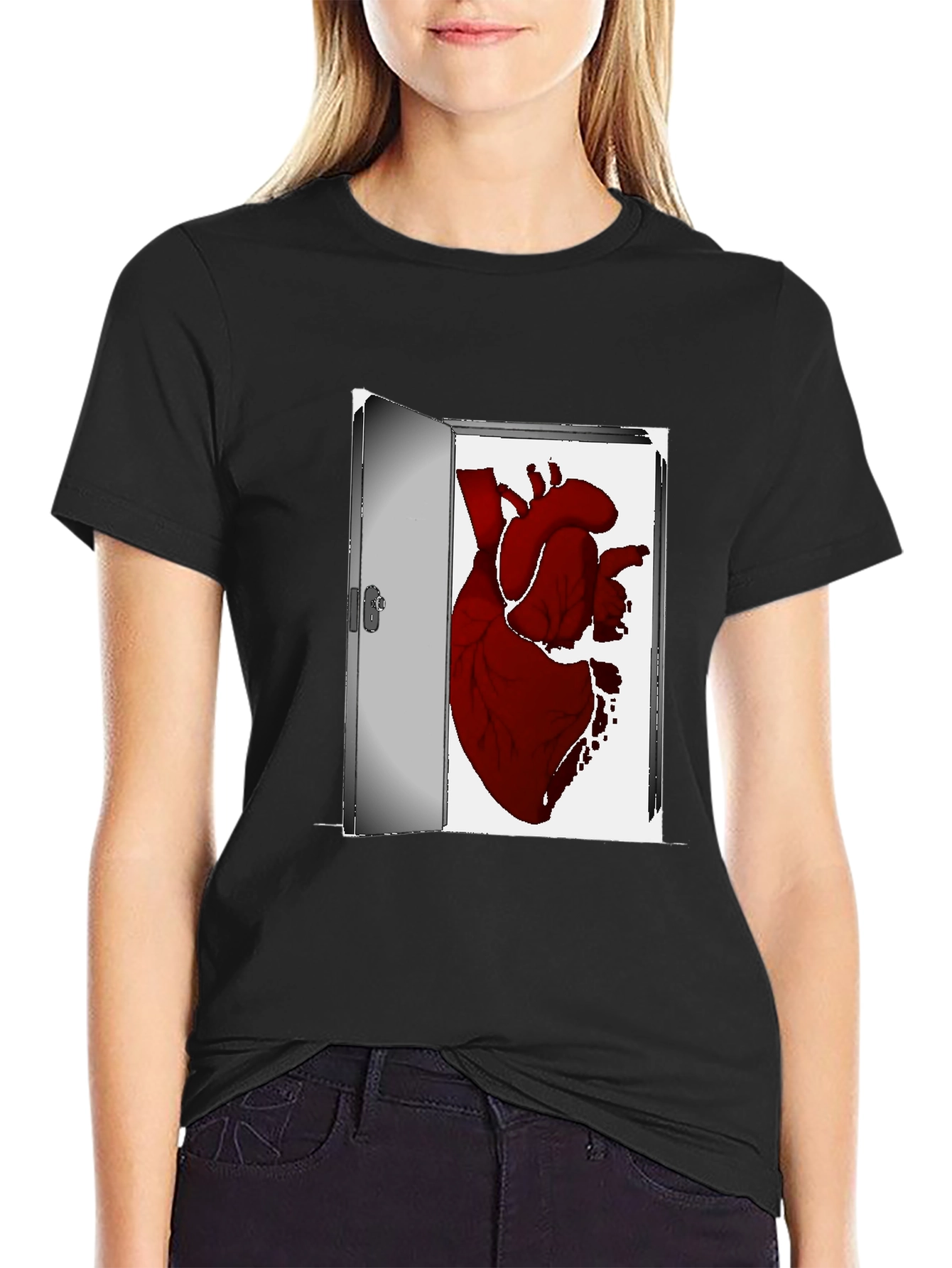 Heart in Doorway Graphic T-Shirt - Unique Design