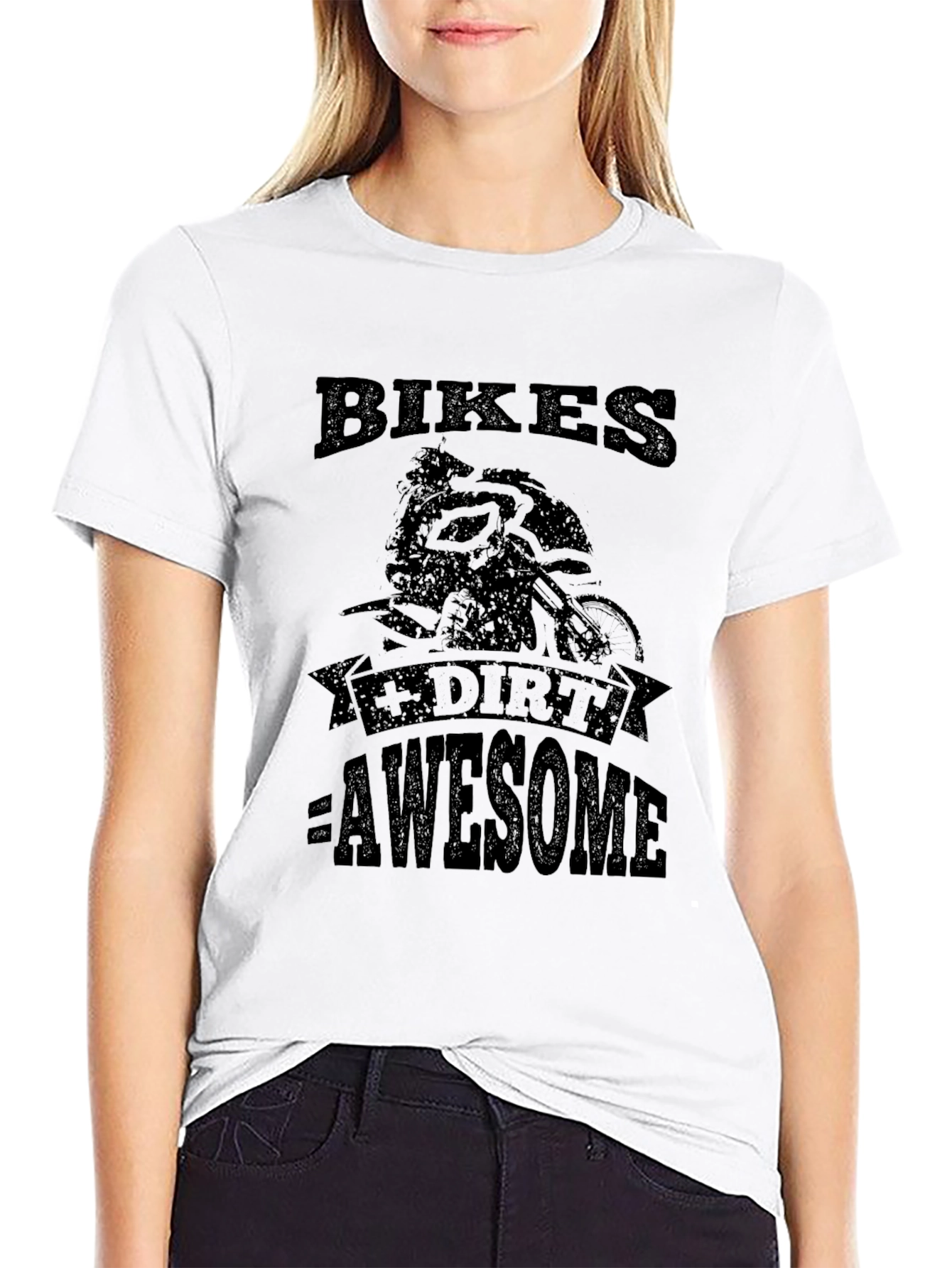 Bikes + Dirt = Awesome Black Graphic T-Shirt