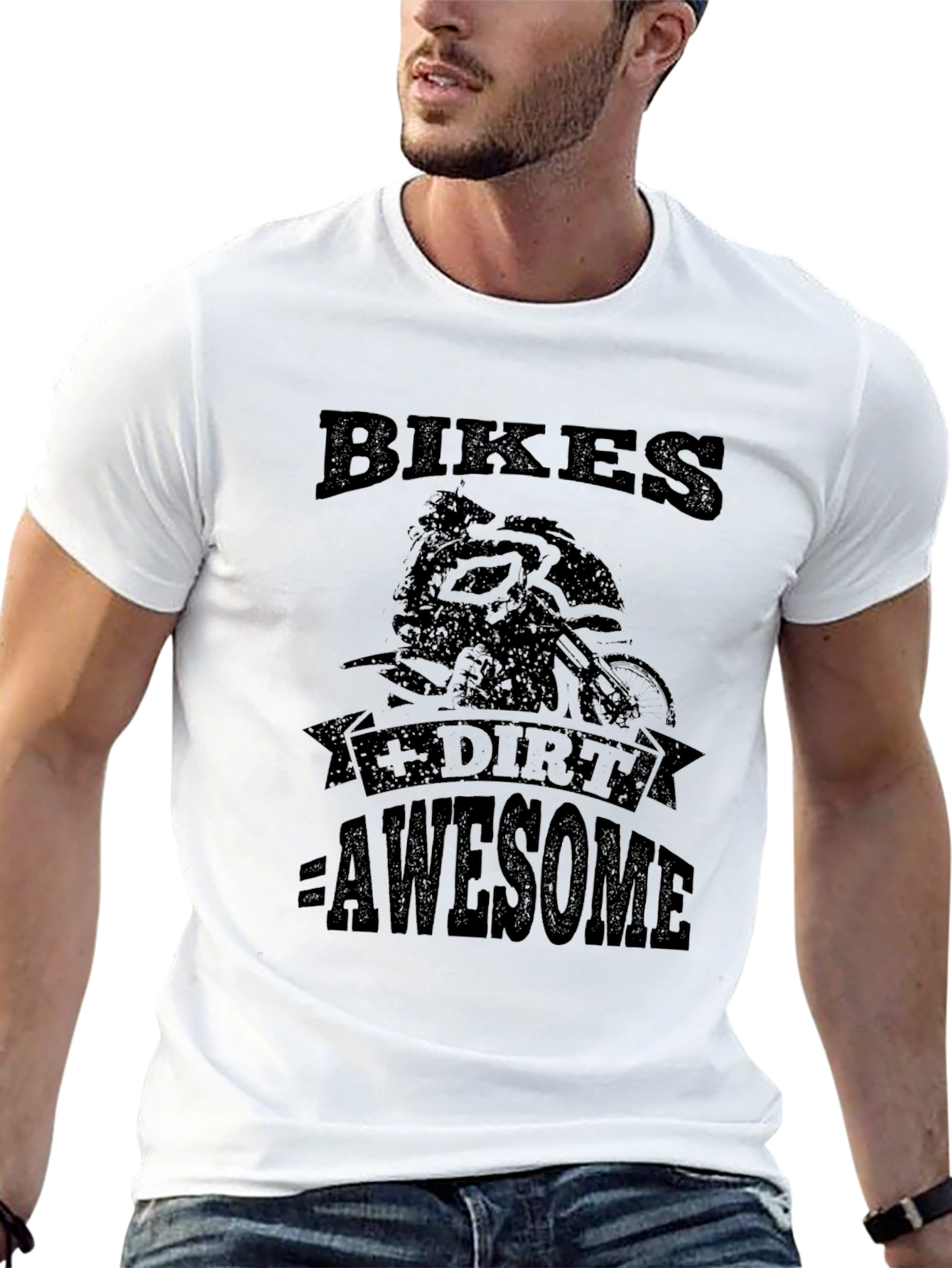 Bikes + Dirt = Awesome Black Graphic T-Shirt