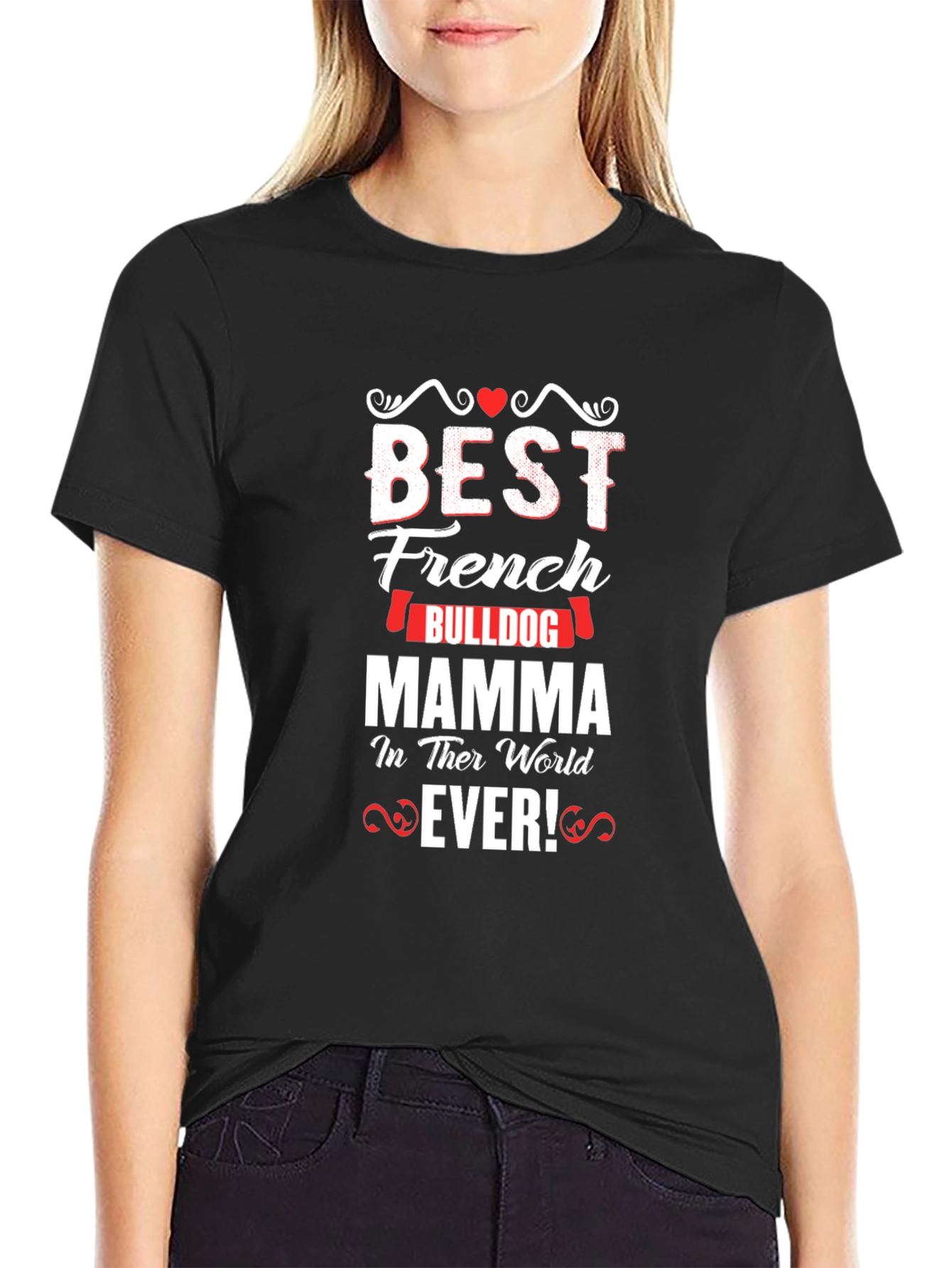 Best French Bulldog Mom T-Shirt - Black