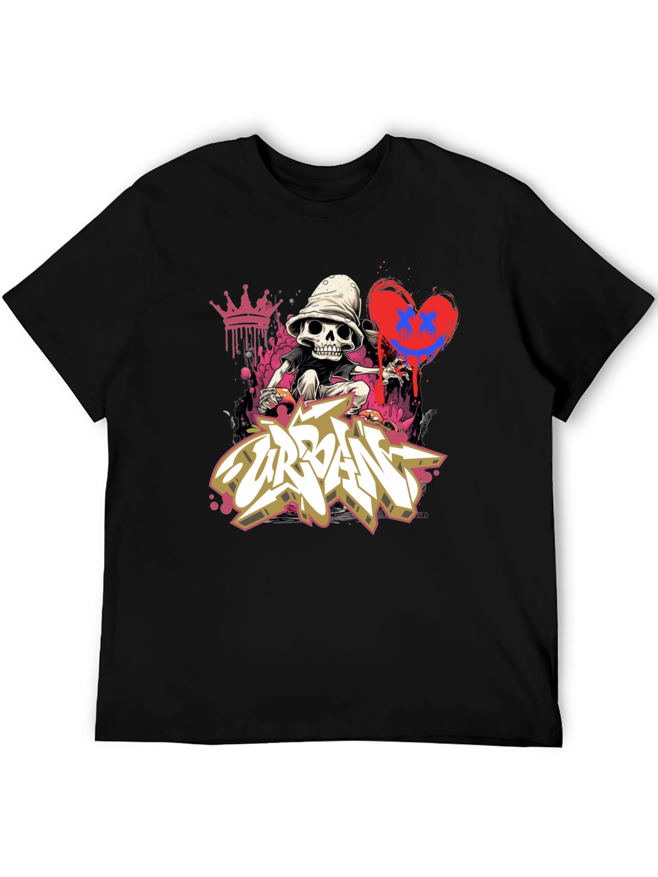 Urban Graffiti Skull Graphic Tee - Edgy Style