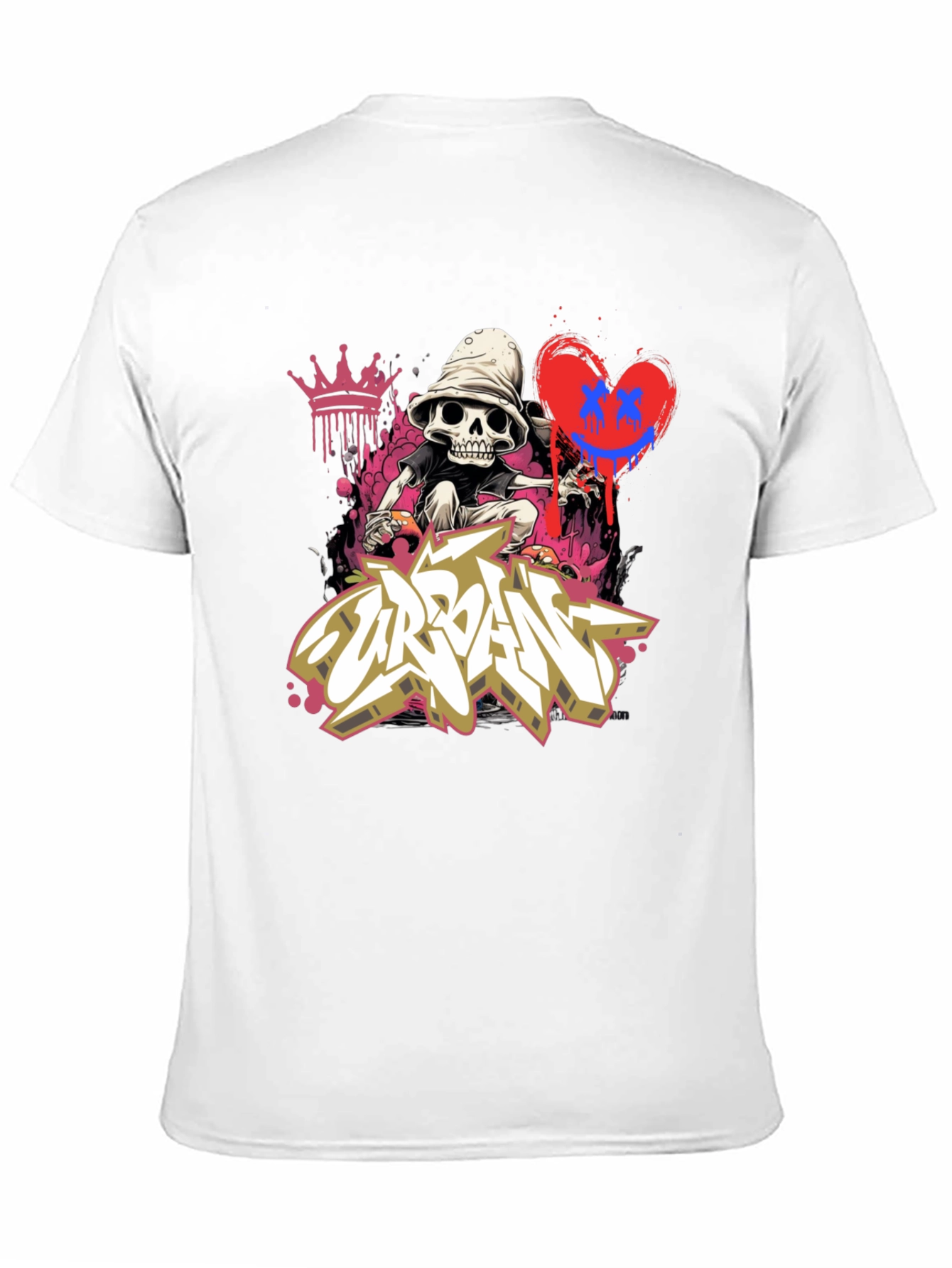 Urban Graffiti Skull Graphic Tee - Edgy Style