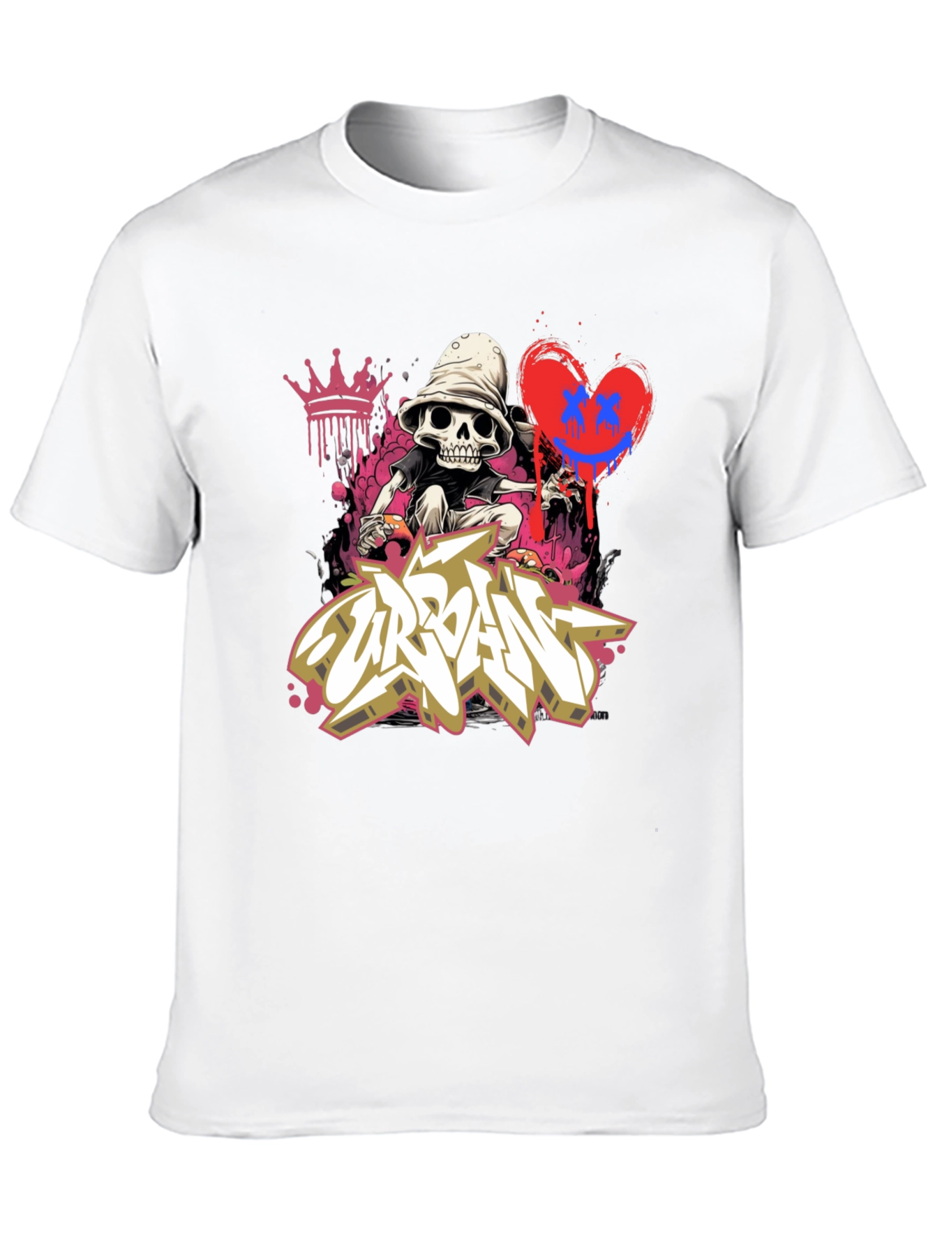Urban Graffiti Skull Graphic Tee - Edgy Style