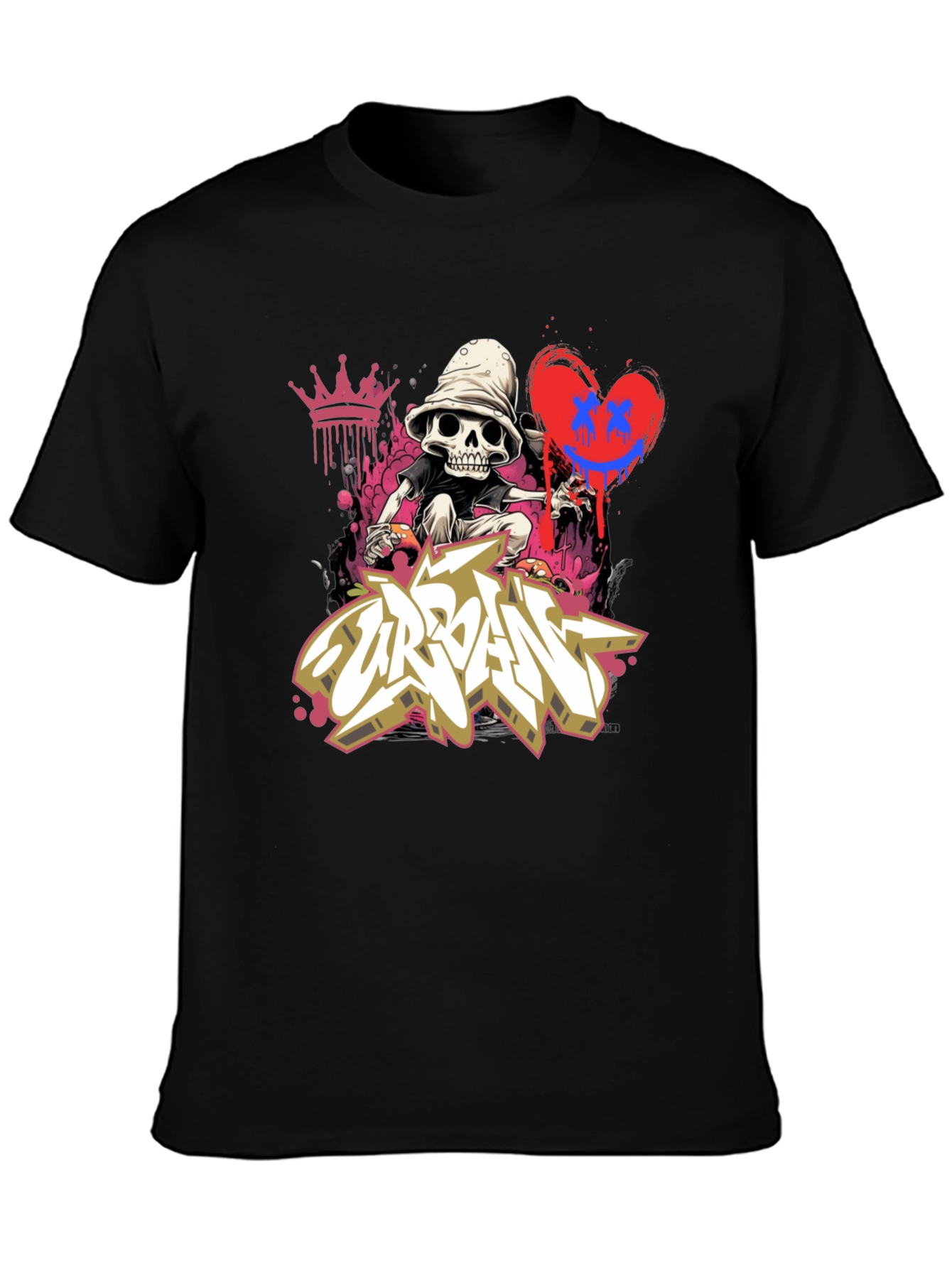 Urban Graffiti Skull Graphic Tee - Edgy Style