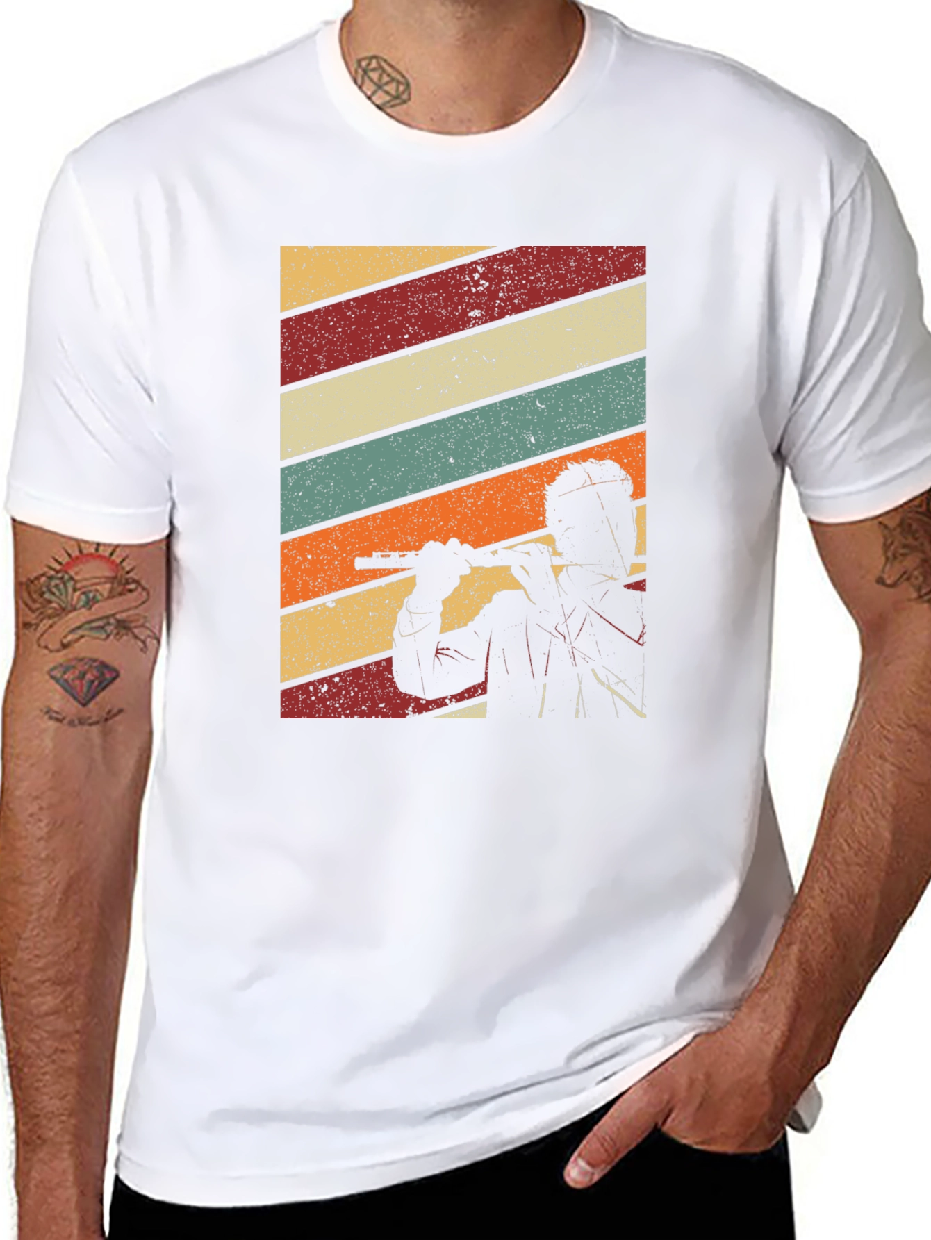 Retro Flute Player T-Shirt