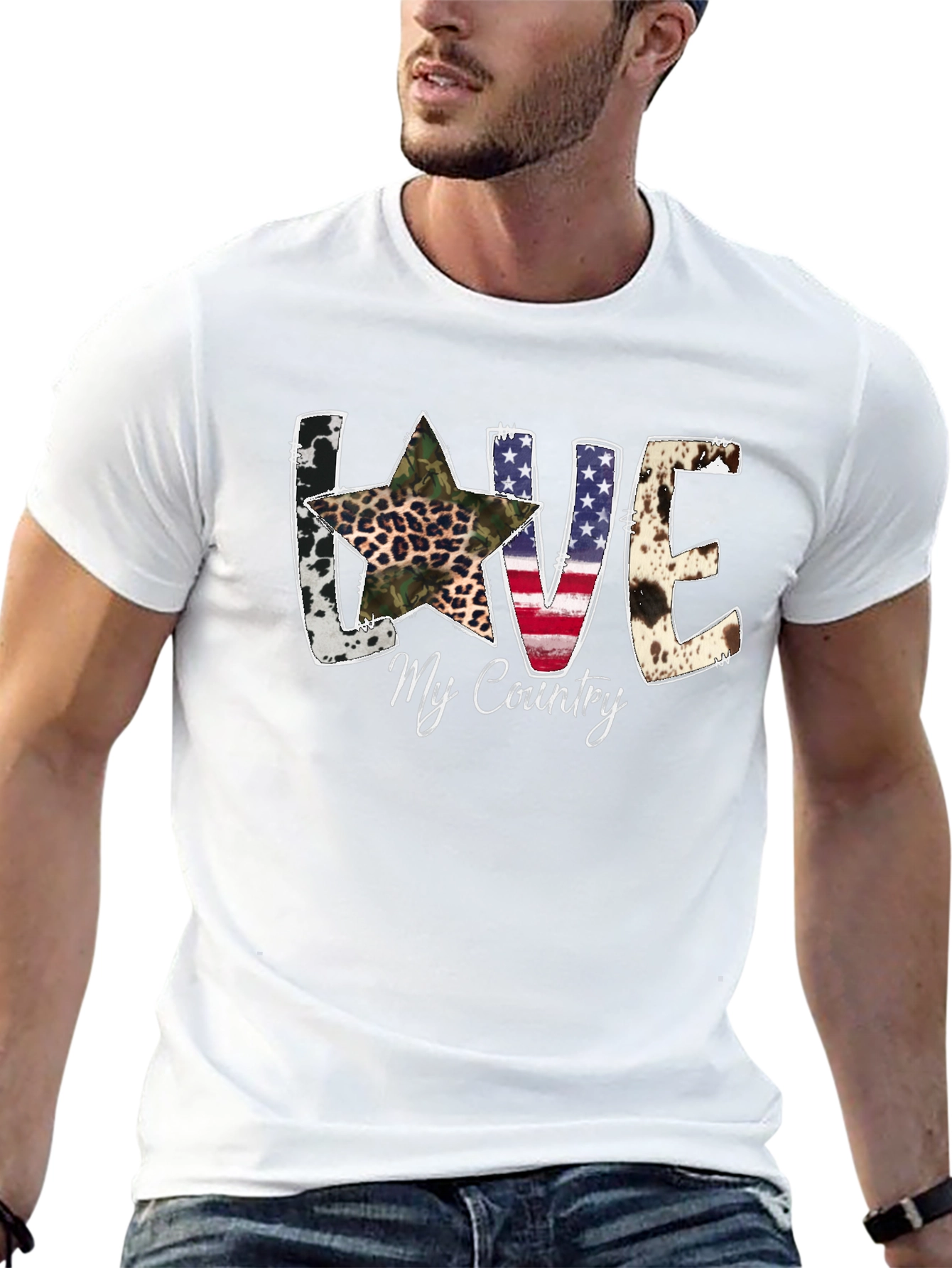 Love My Country Patriotic Graphic T-Shirt