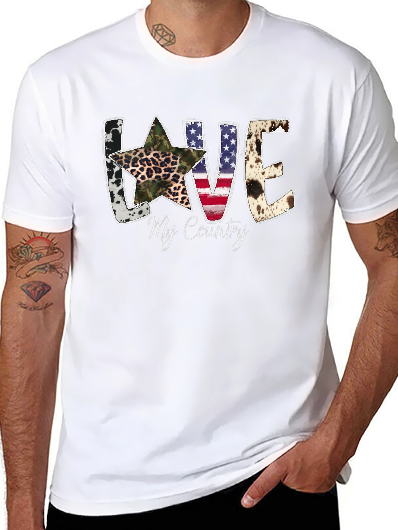 Love My Country Patriotic Graphic T-Shirt