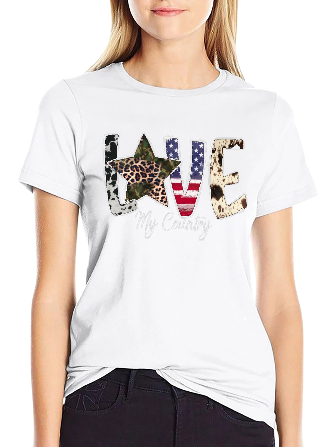 Love My Country Patriotic Graphic T-Shirt