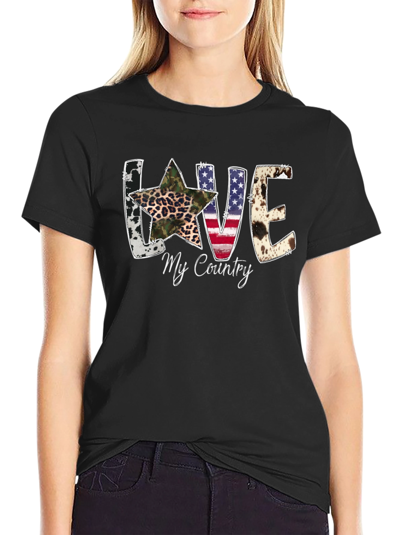 Love My Country Patriotic Graphic T-Shirt