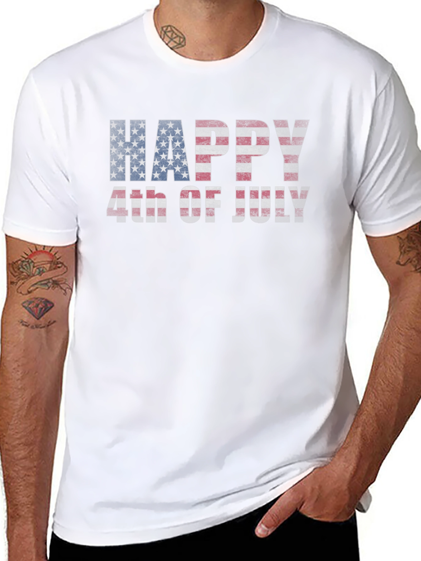 Happy 4th of July Patriotic American Flag T-Shirt