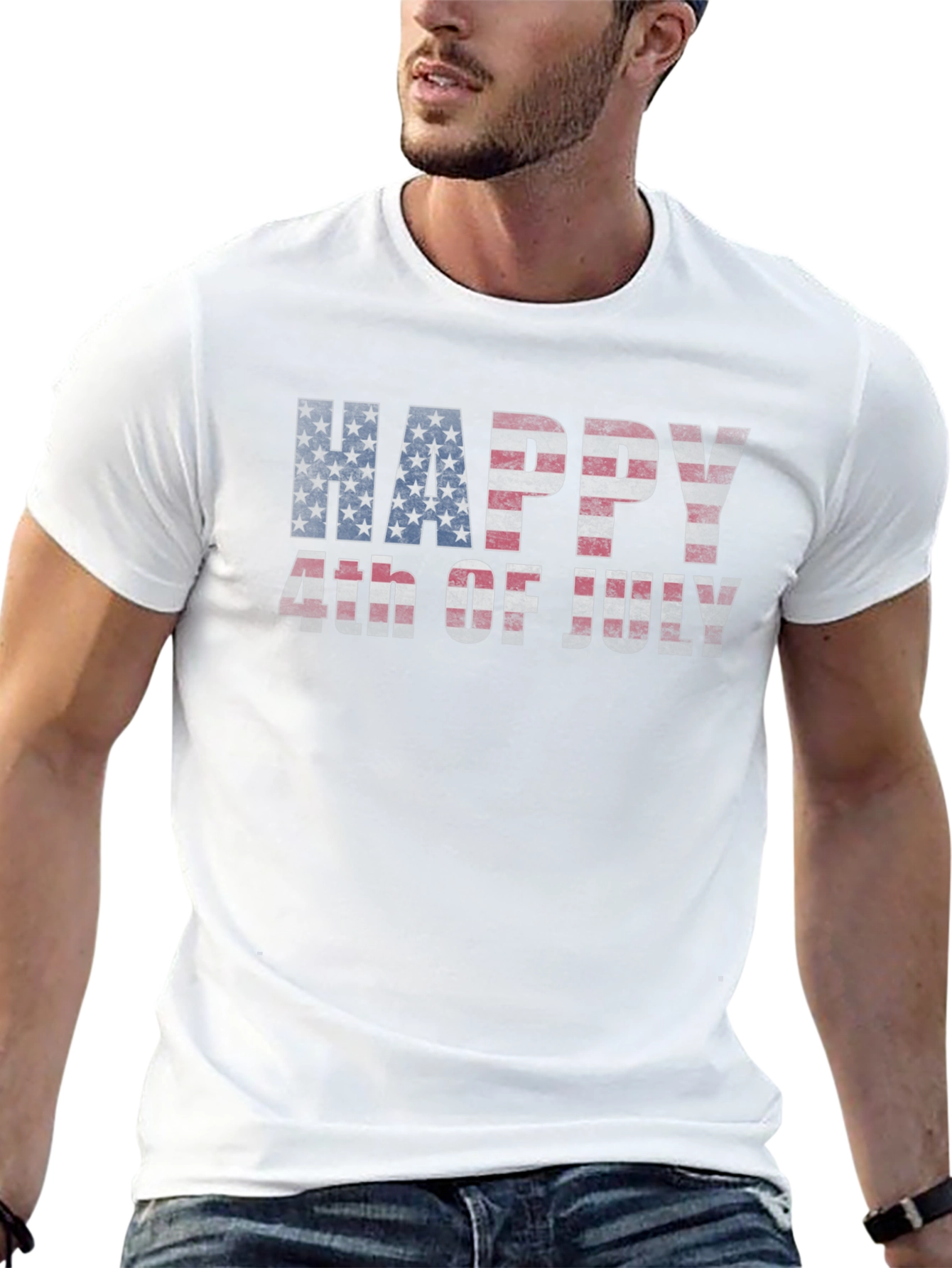 Happy 4th of July Patriotic American Flag T-Shirt