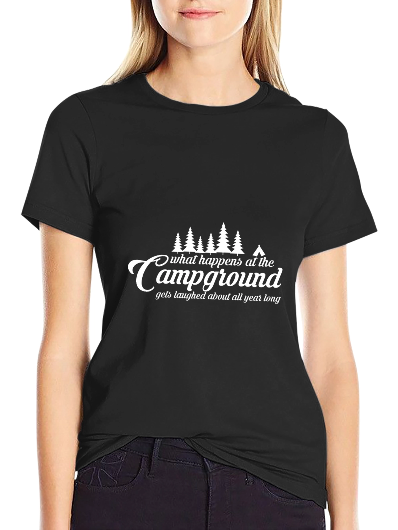 Camping Campground T-Shirt: What Happens There...