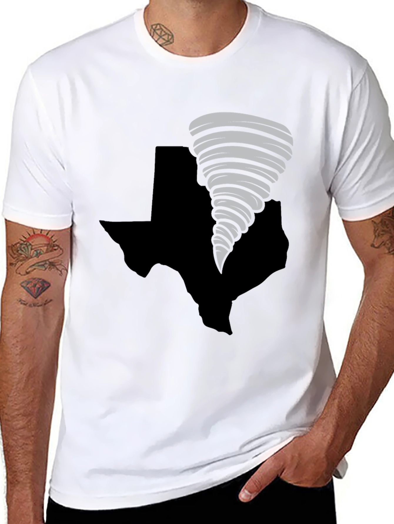 Texas Tornado T-Shirt - Black Cotton Tee