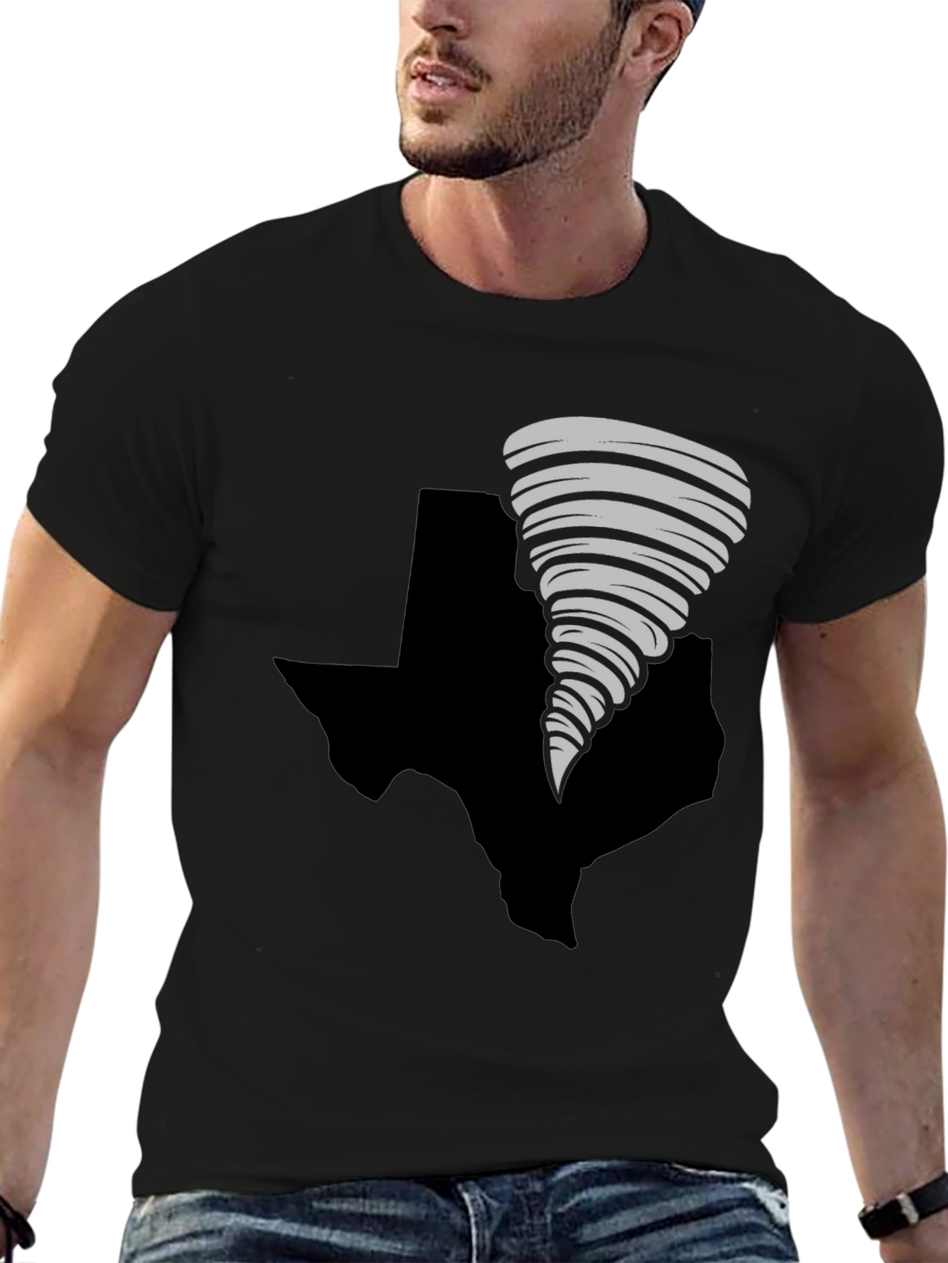 Texas Tornado T-Shirt - Black Cotton Tee