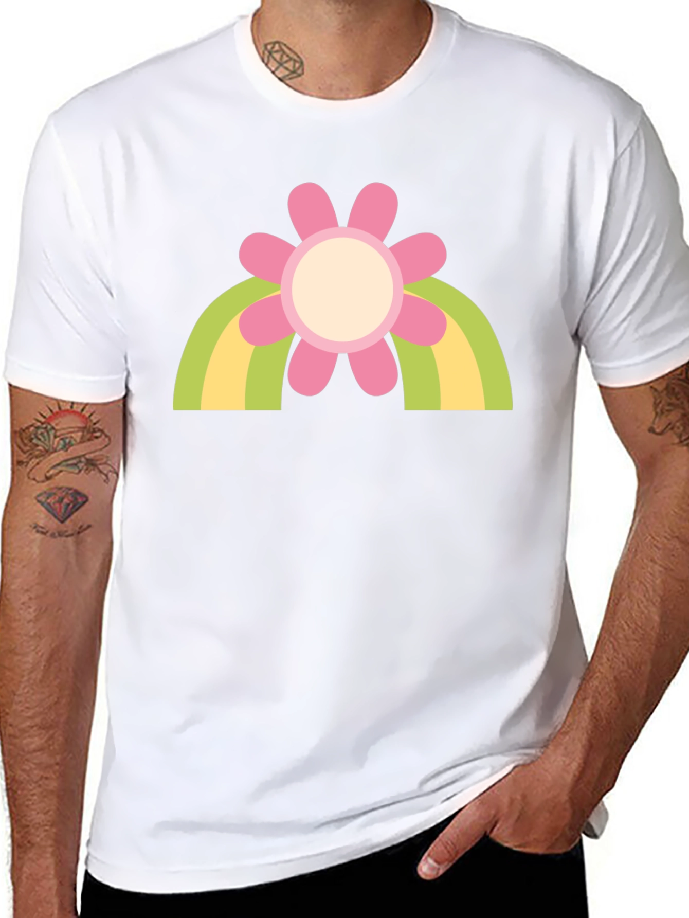 Retro Flower Rainbow T-Shirt - Groovy Style