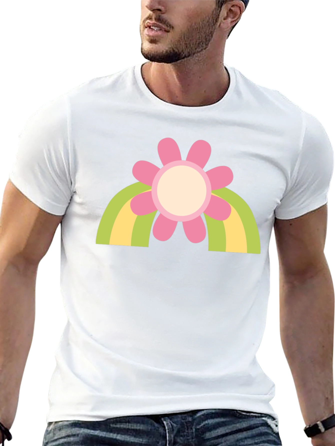 Retro Flower Rainbow T-Shirt - Groovy Style