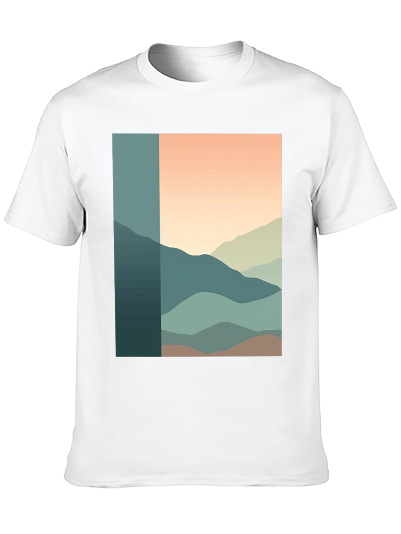 Abstract Mountain Range Graphic Tee - Black
