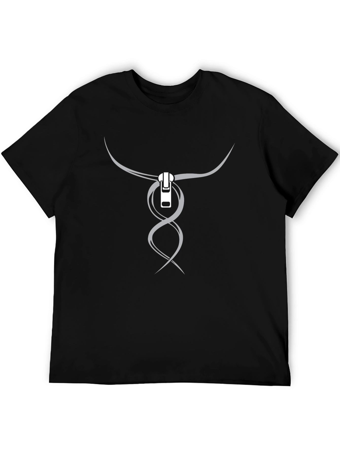 Abstract Zipper Graphic Tee - Modern Style