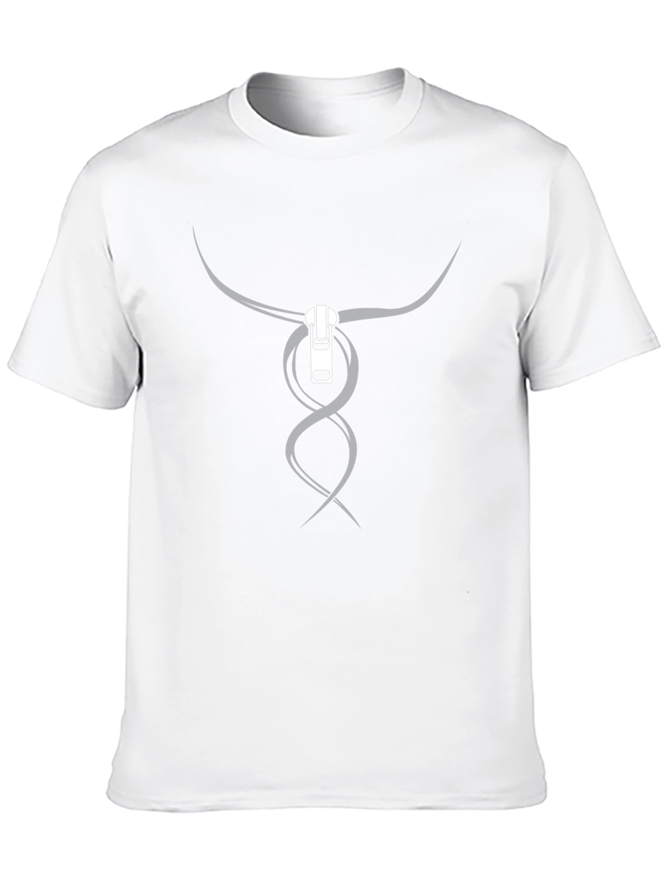 Abstract Zipper Graphic Tee - Modern Style