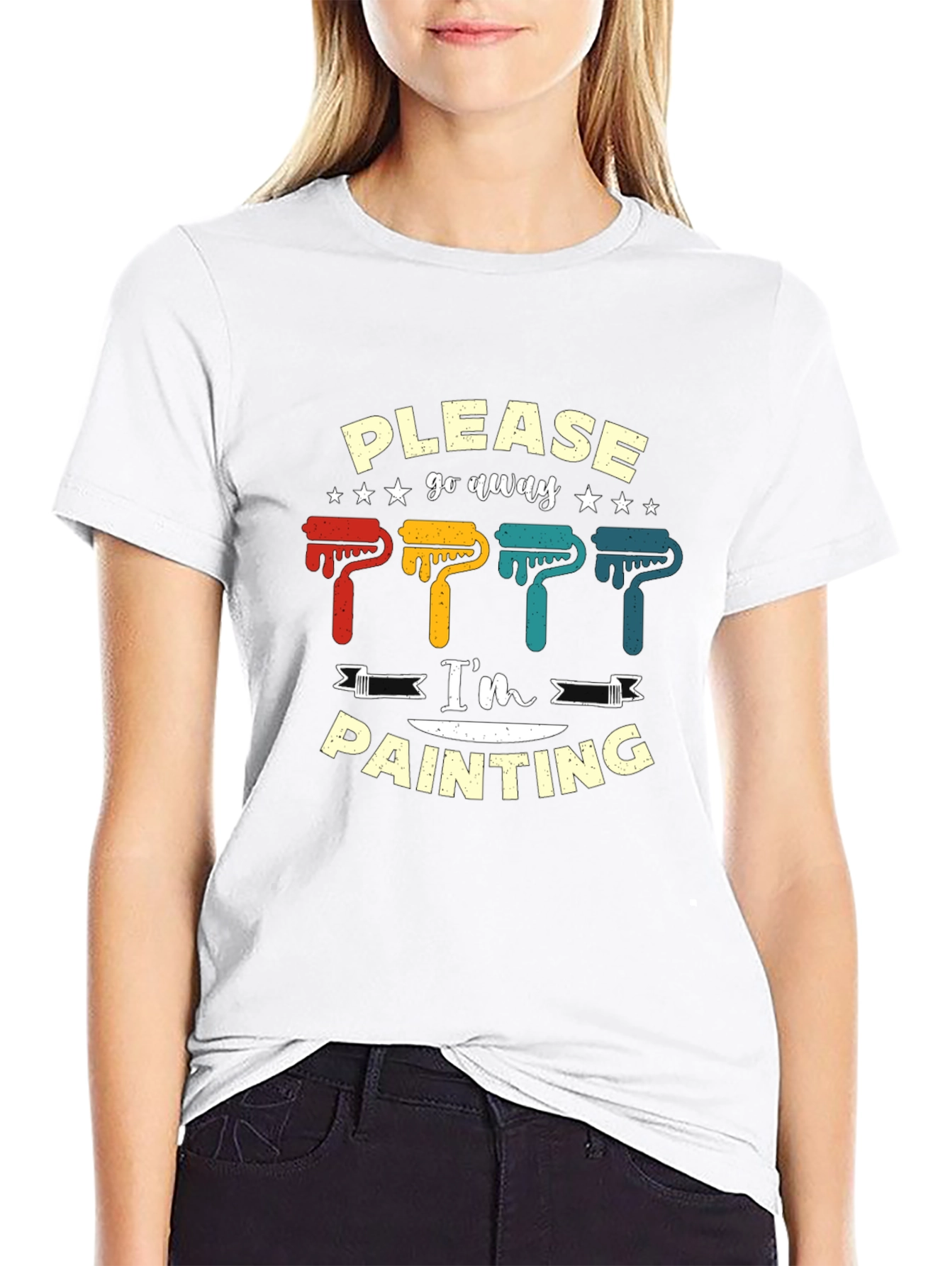 Please Go Away Im Painting Graphic T-Shirt