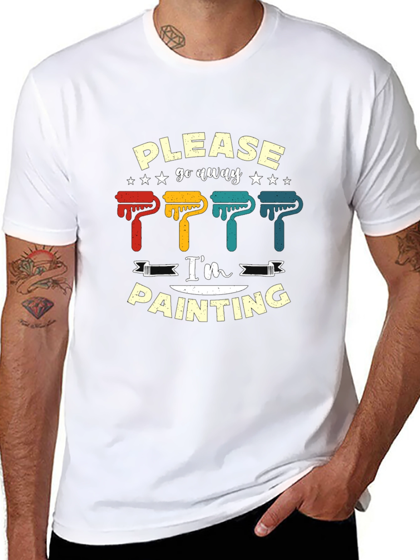 Please Go Away Im Painting Graphic T-Shirt