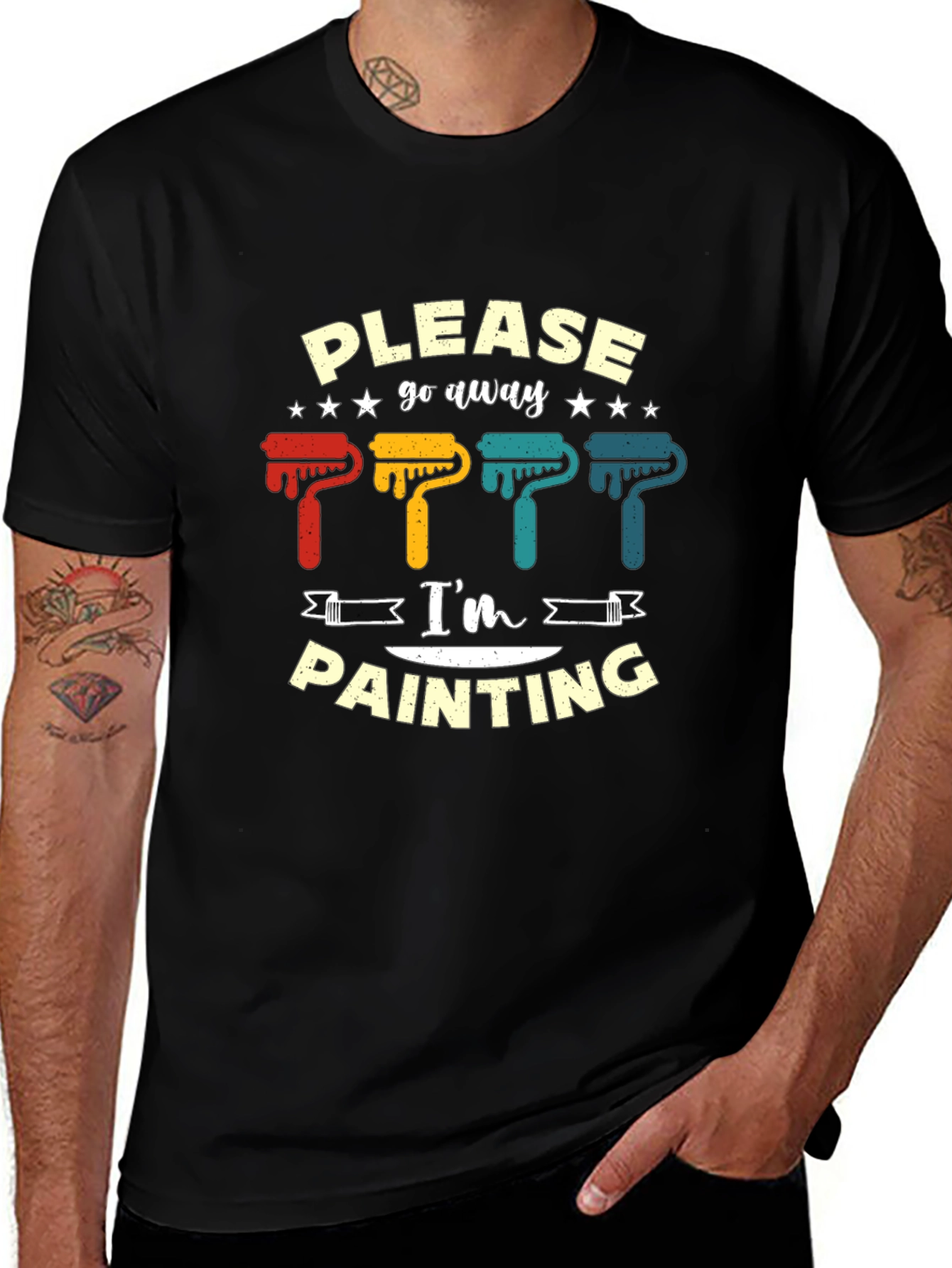 Please Go Away Im Painting Graphic T-Shirt