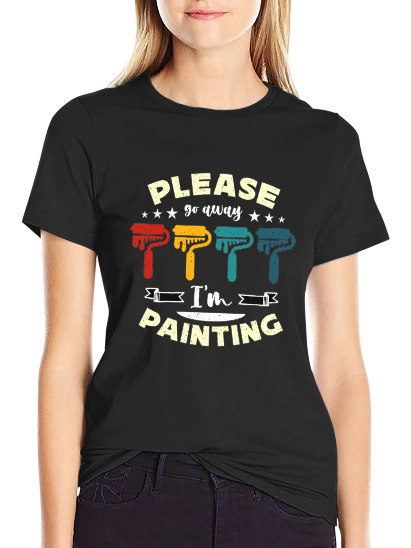Please Go Away Im Painting Graphic T-Shirt