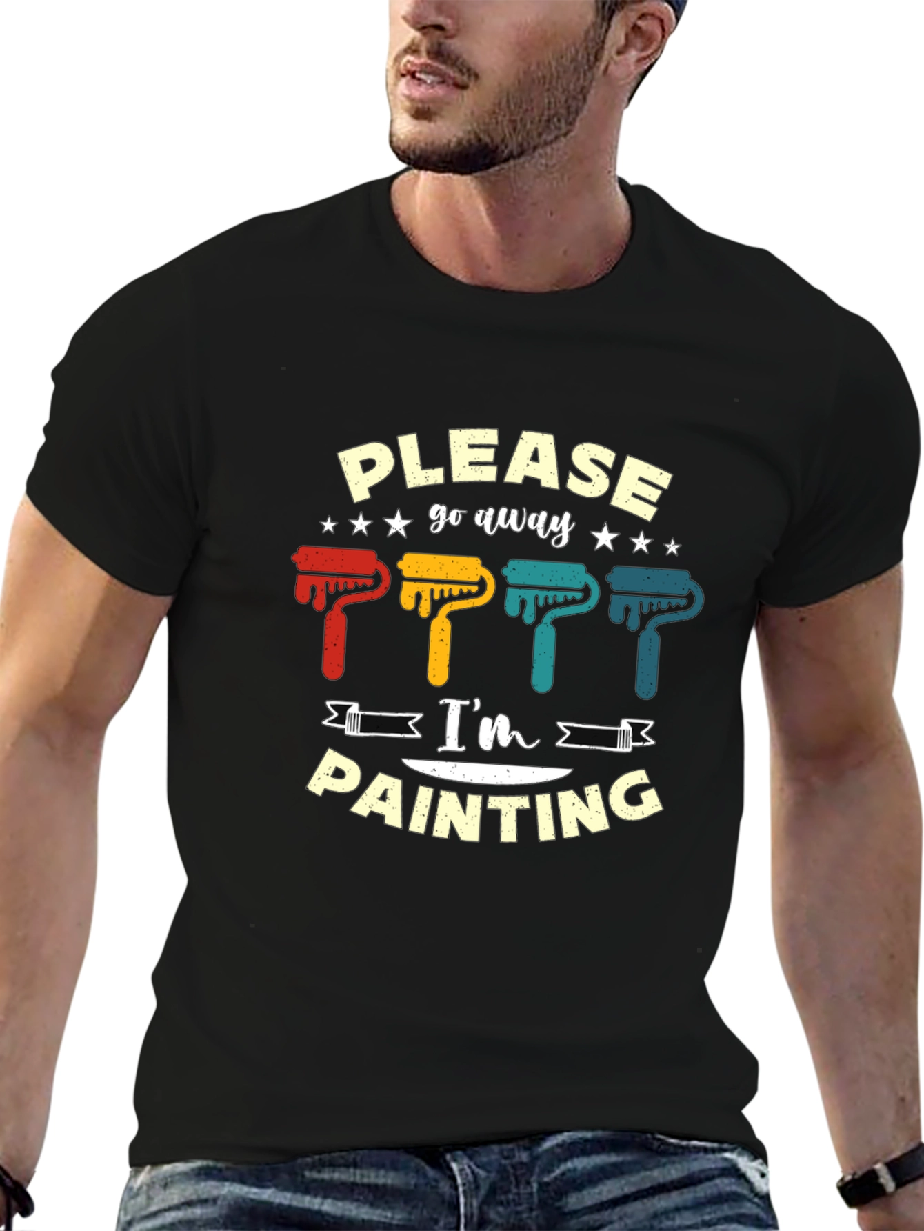 Please Go Away Im Painting Graphic T-Shirt