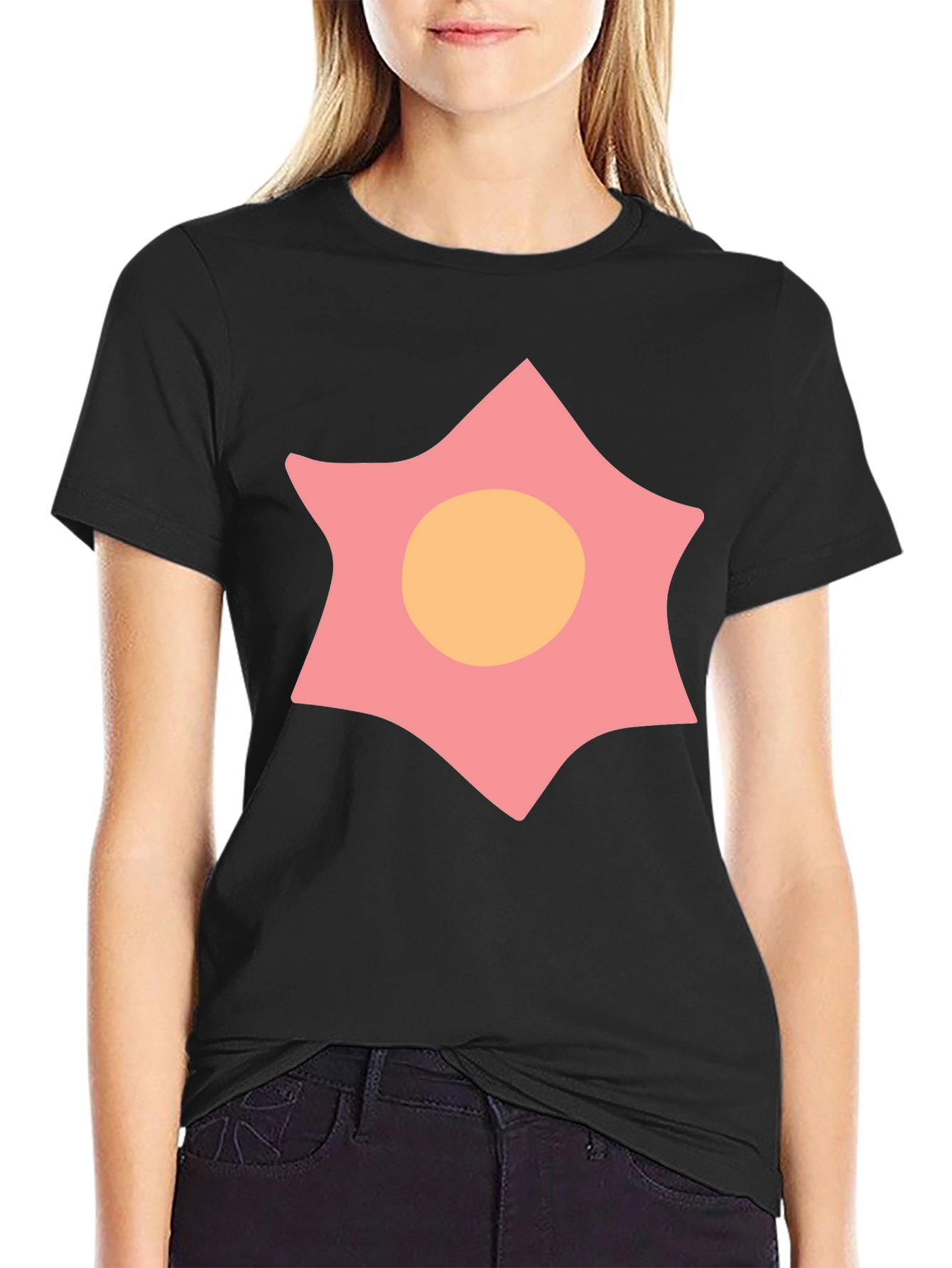Star Design Black T-Shirt