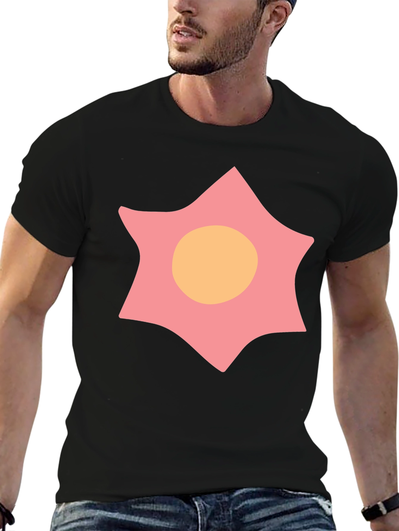 Star Design Black T-Shirt