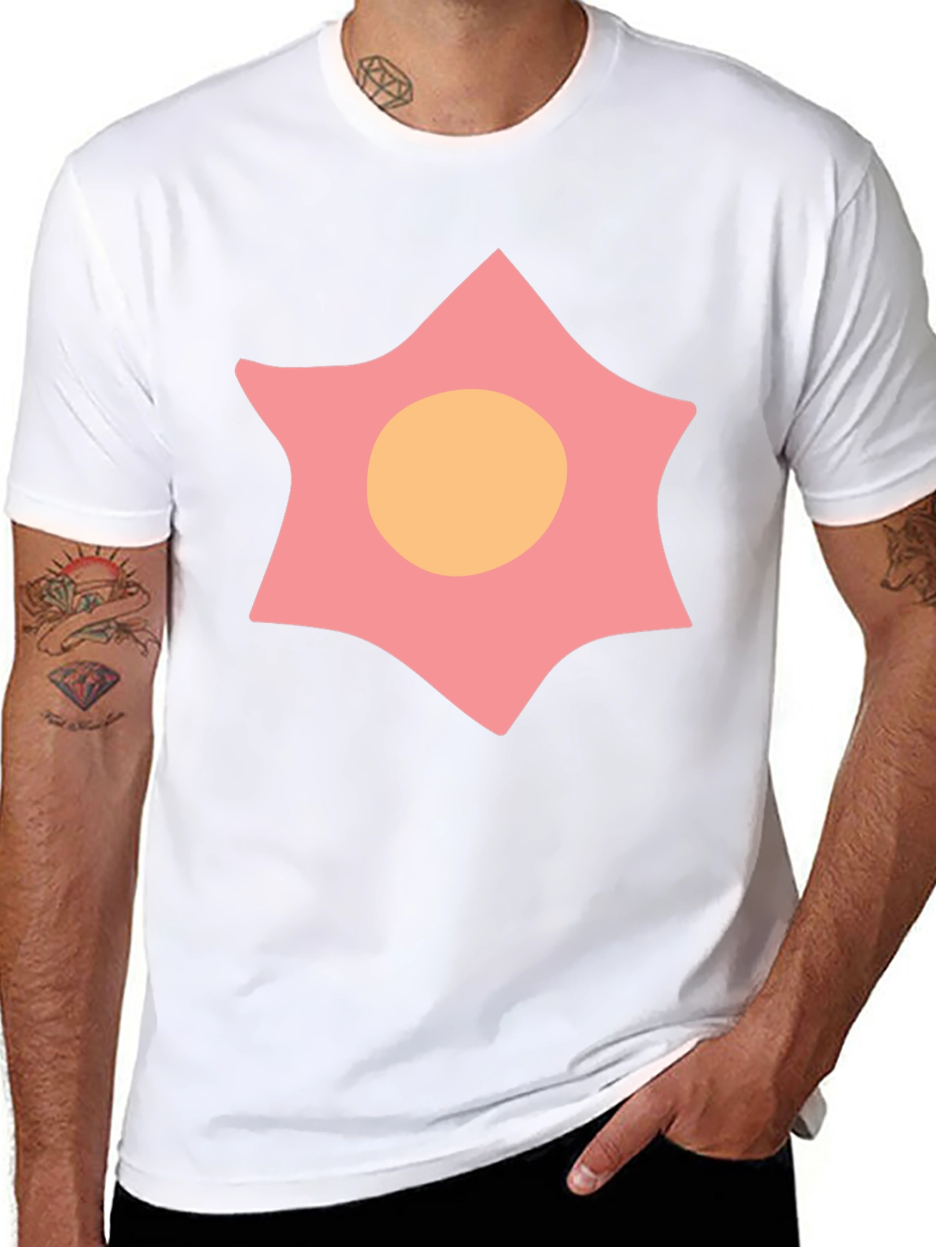 Star Design Black T-Shirt