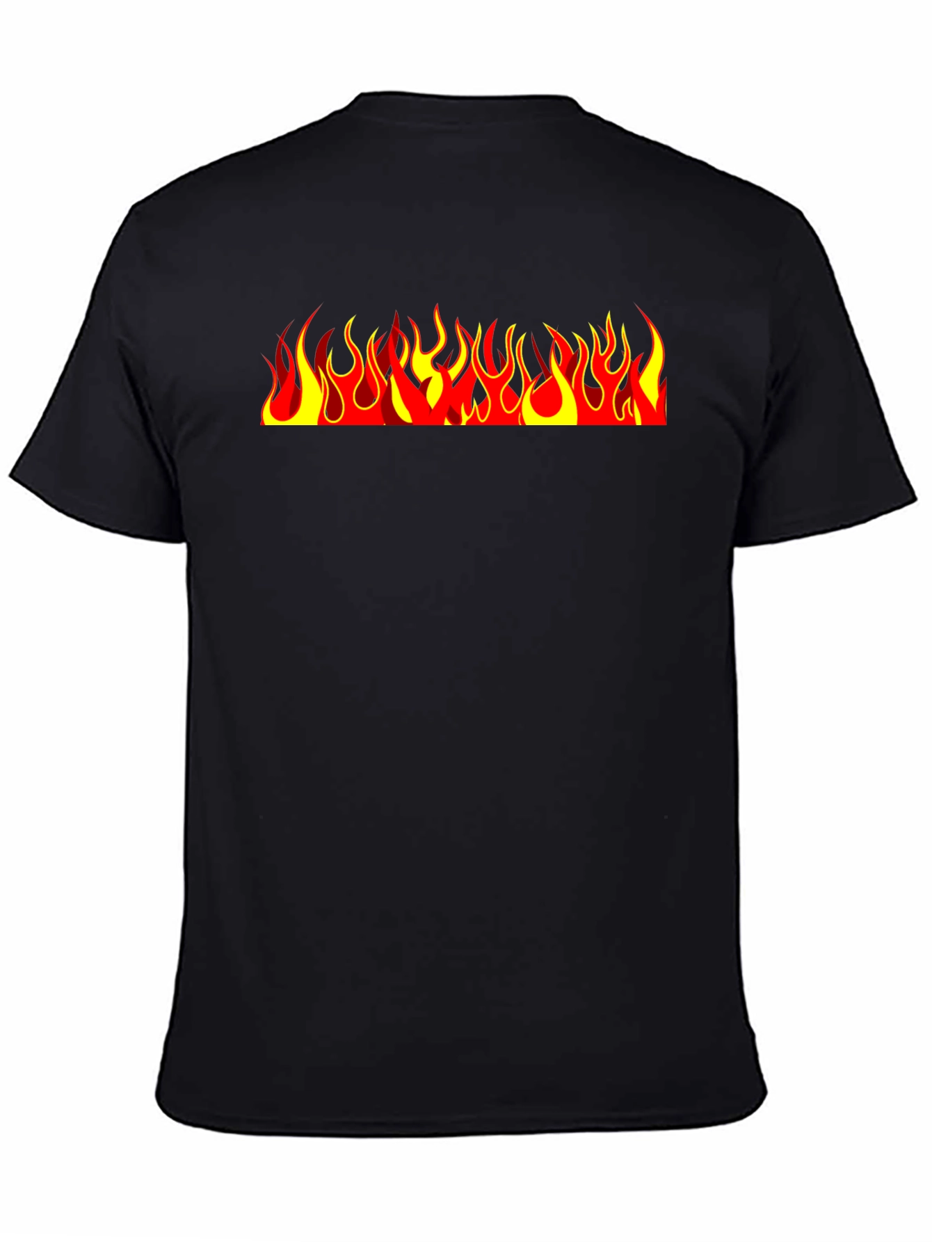 Fiery Flames Graphic Black Tee