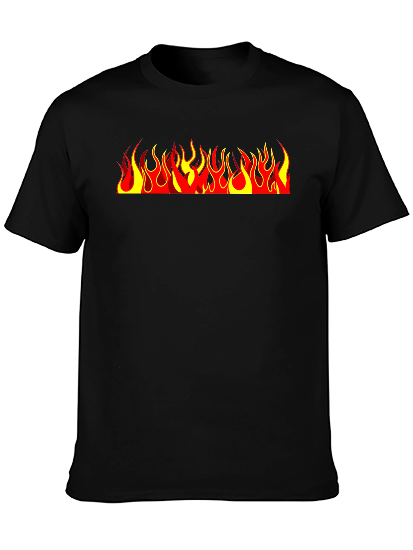 Fiery Flames Graphic Black Tee