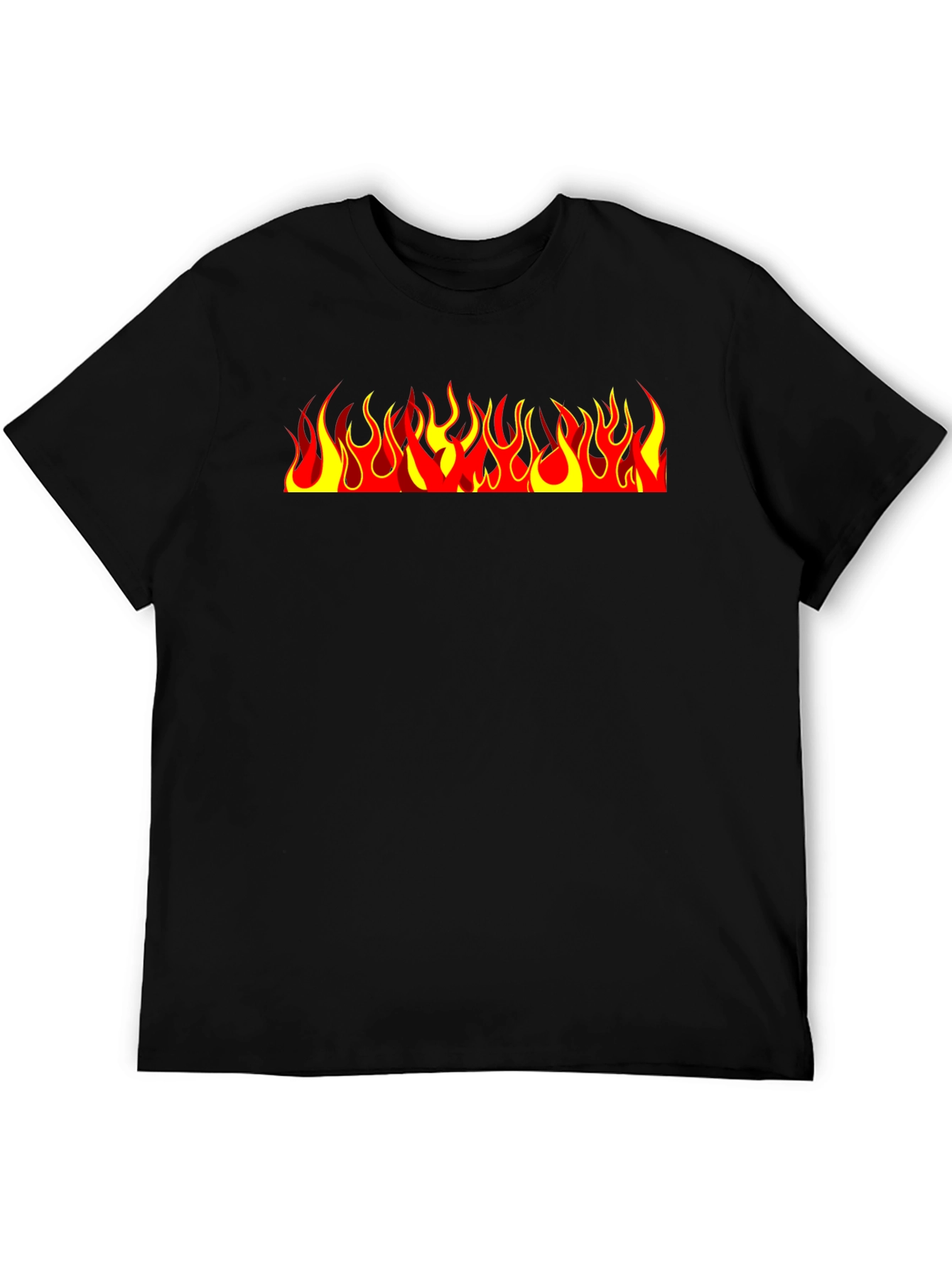 Fiery Flames Graphic Black Tee
