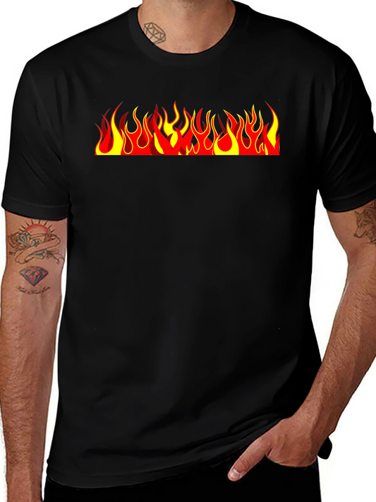 Fiery Flames Graphic Black Tee
