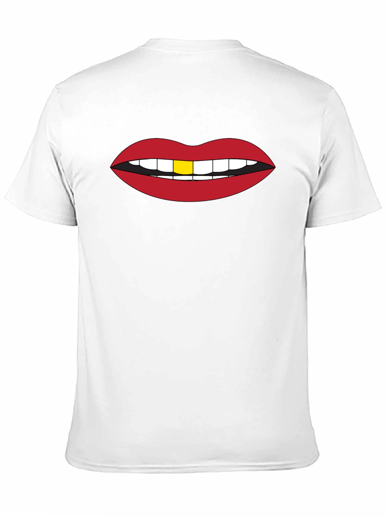 Red Lips Gold Tooth Graphic Black Tee