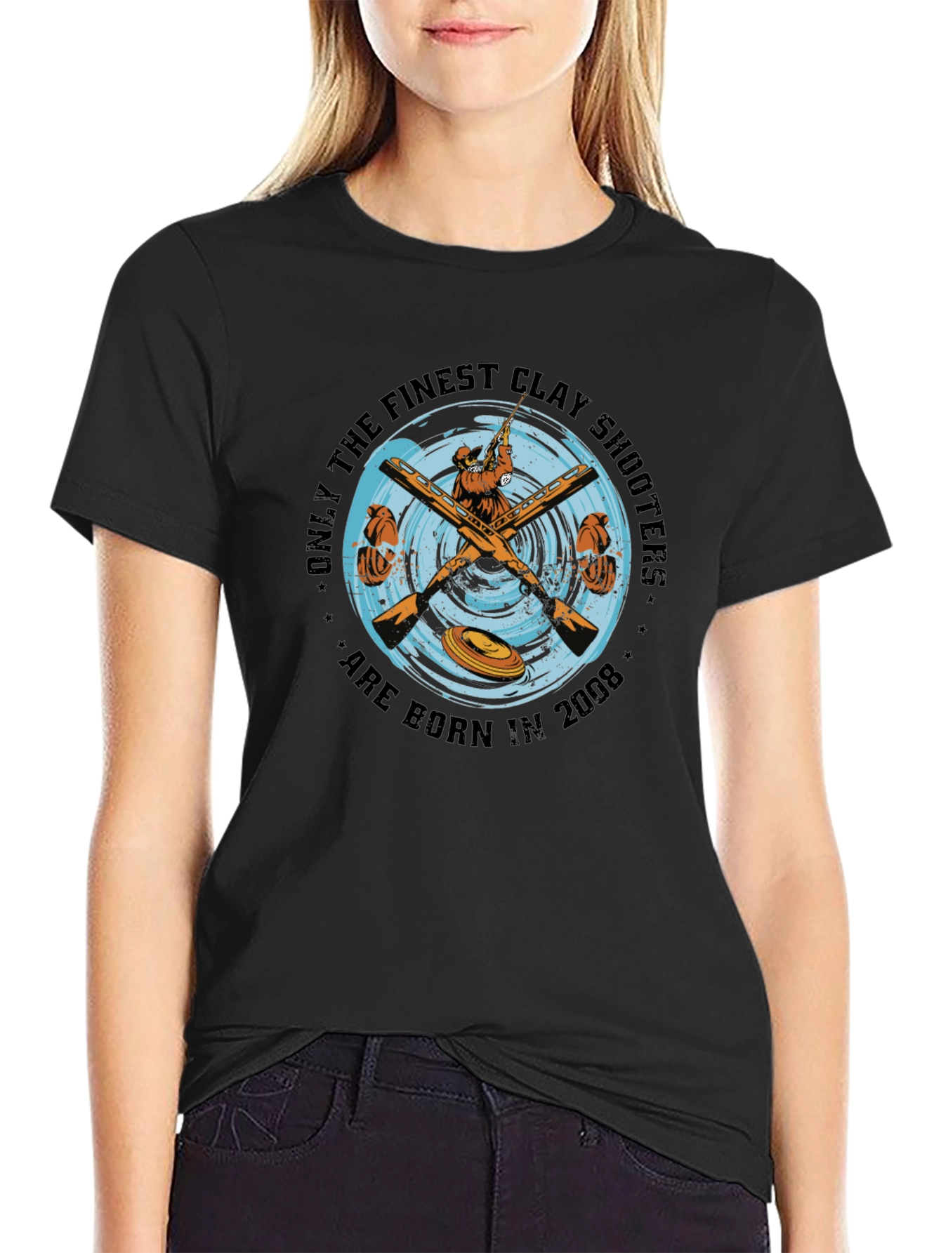 Clay Shooters Born in 2008 Black T-Shirt