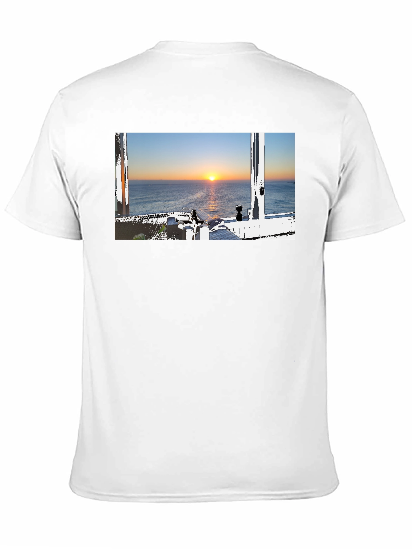 Sunrise View Graphic Tee - Black Cotton T-Shirt