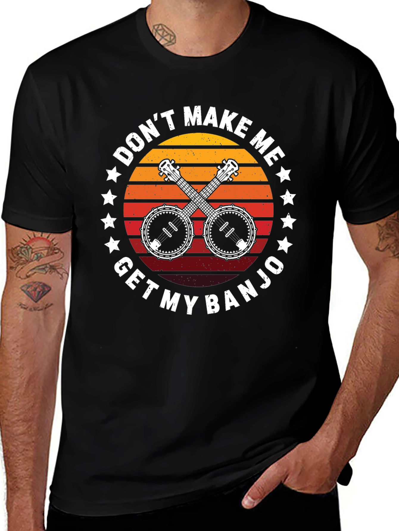 Dont Make Me Get My Banjo Black T-Shirt