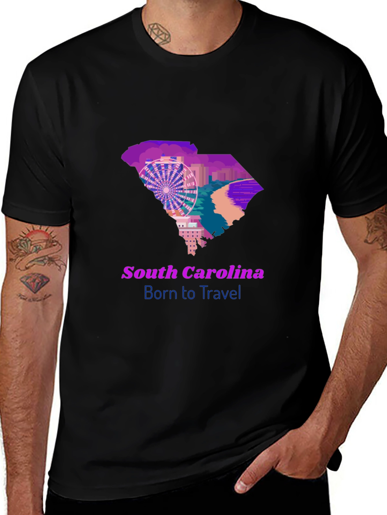 South Carolina Travel T-Shirt Born to Travel Tee