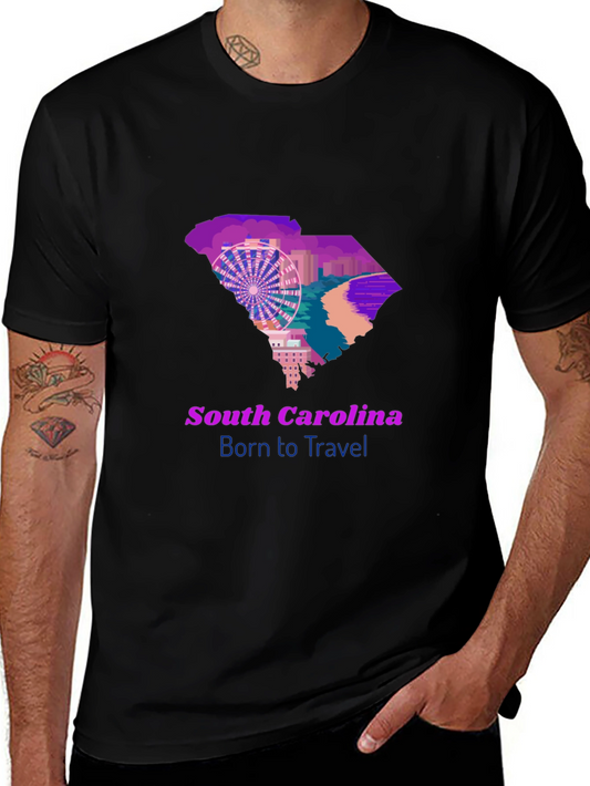 South Carolina Travel T-Shirt Born to Travel Tee