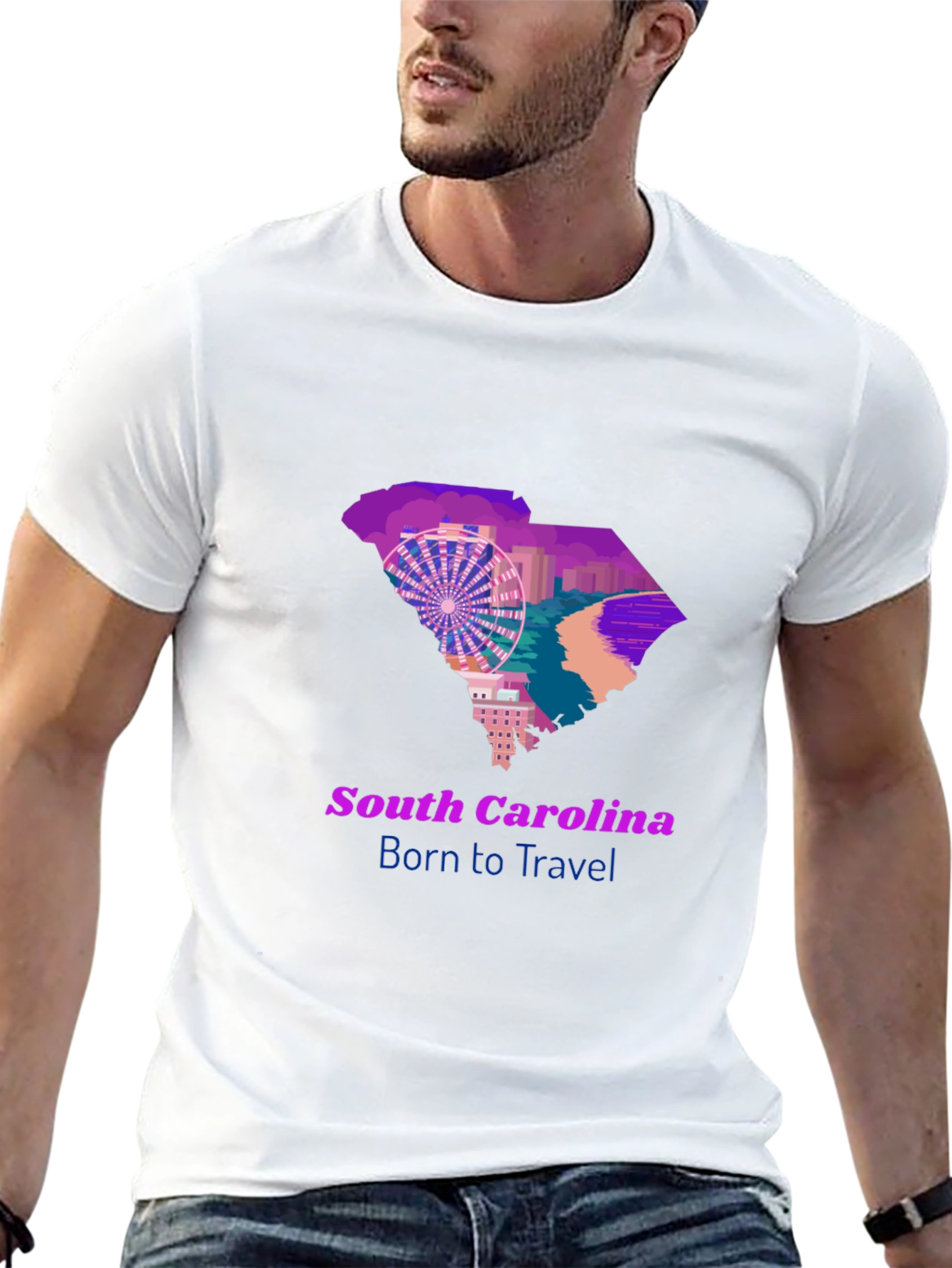 South Carolina Travel T-Shirt Born to Travel Tee
