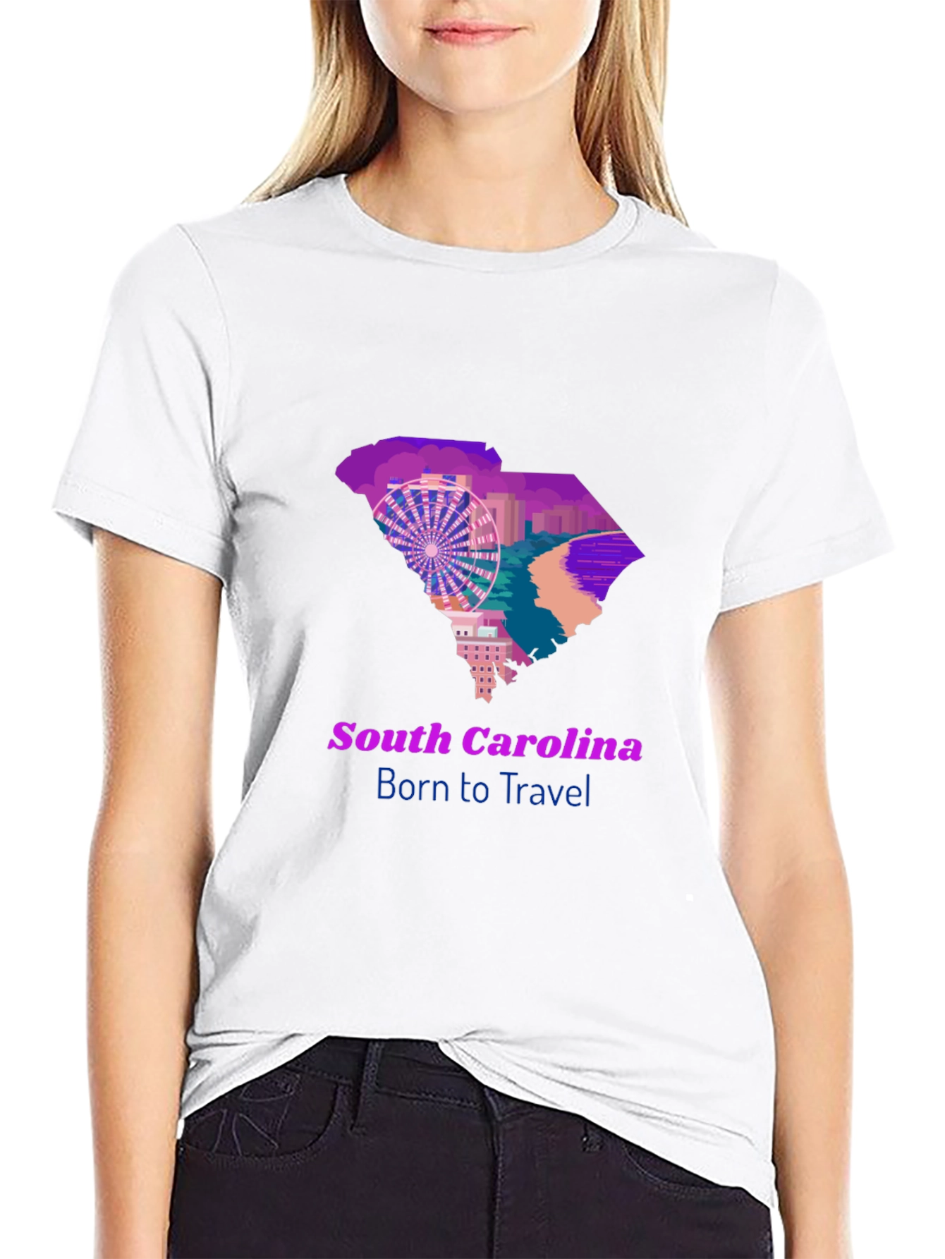 South Carolina Travel T-Shirt Born to Travel Tee