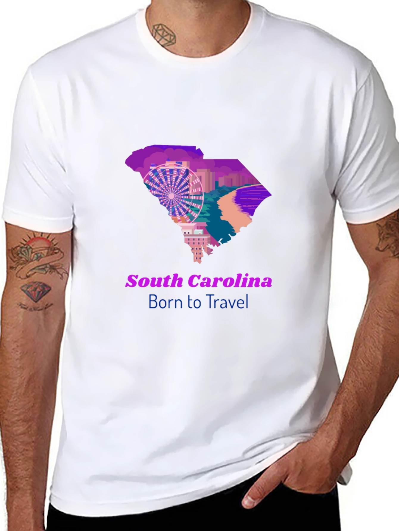 South Carolina Travel T-Shirt Born to Travel Tee