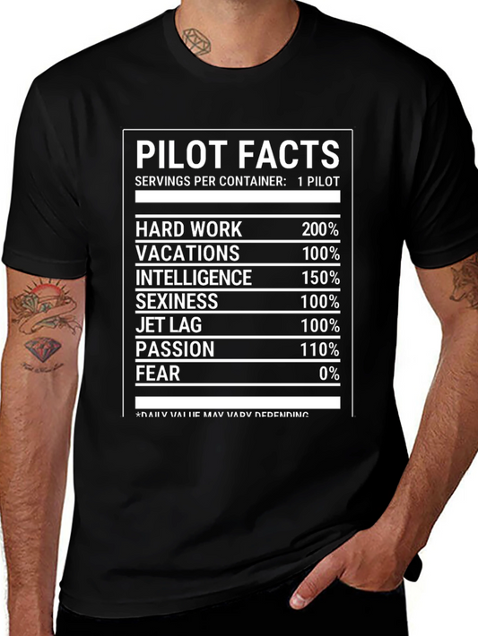 Pilot Facts T-Shirt - Hard Work Passion No Fear!