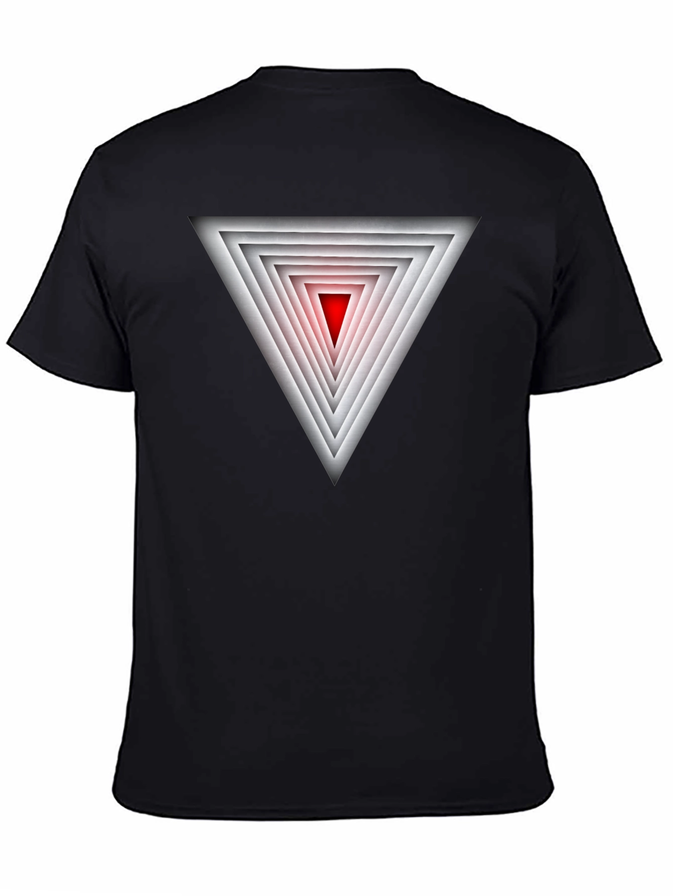 Geometric Triangle Graphic Black T-Shirt