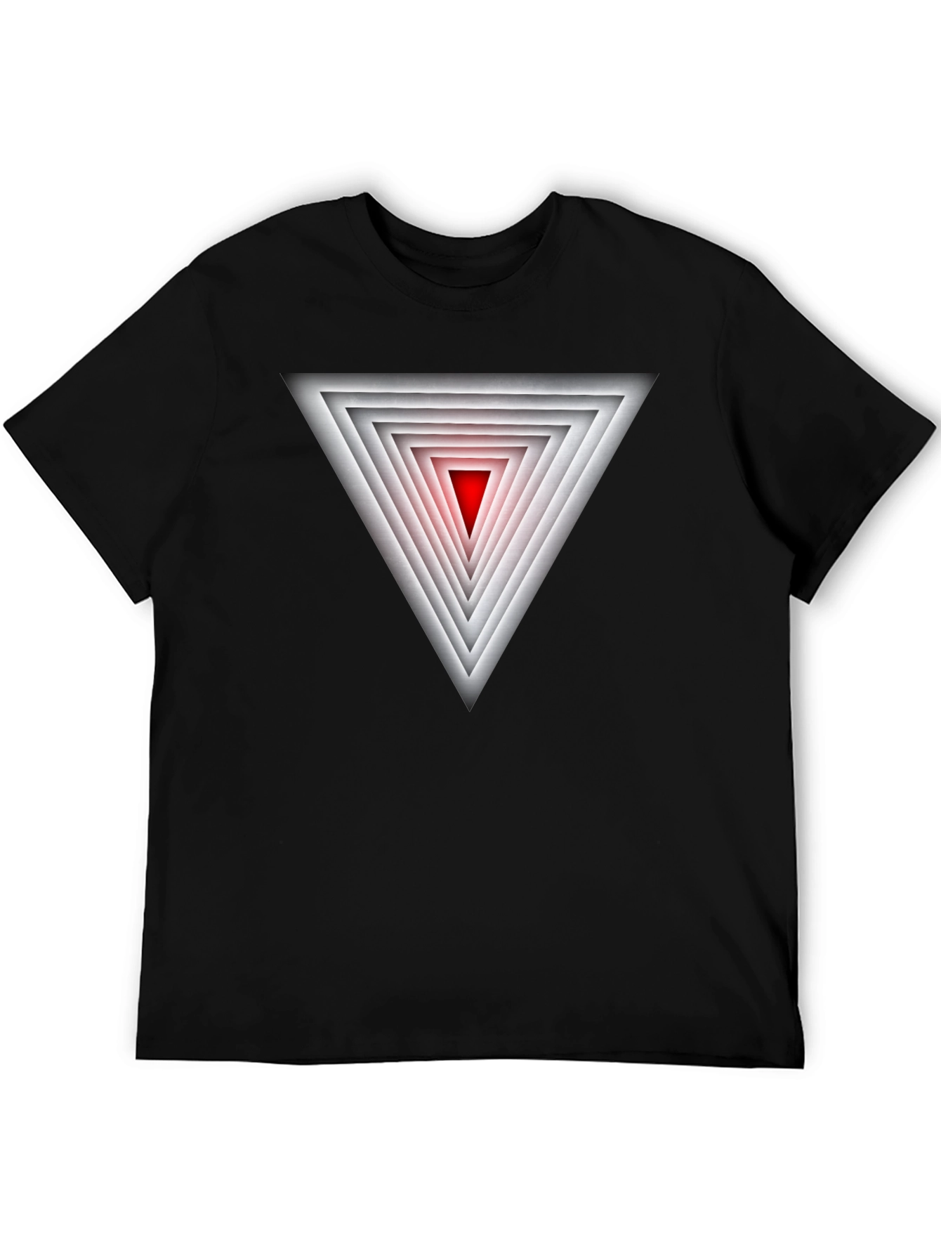 Geometric Triangle Graphic Black T-Shirt